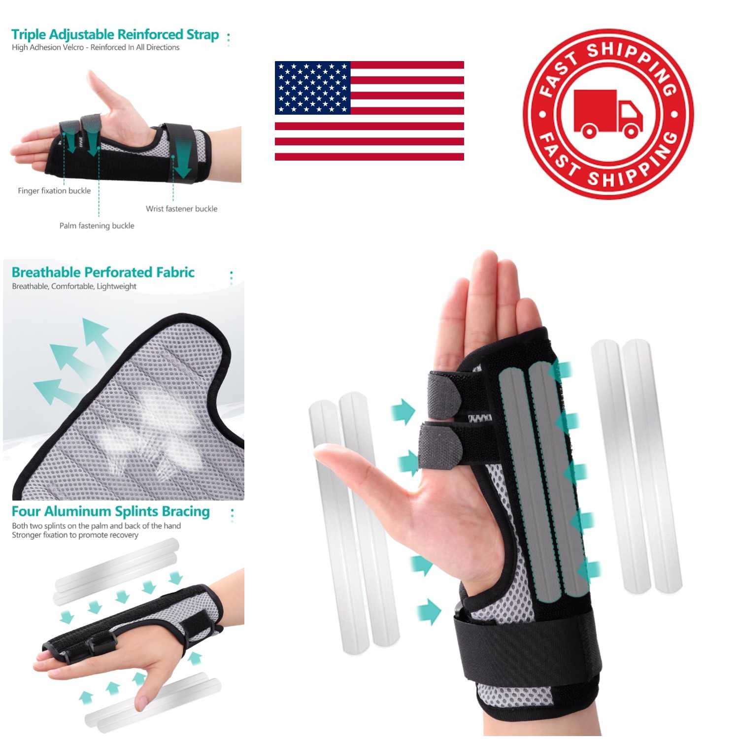 Reversible Hand Splint for Broken Fingers Features Lightweight Breathable Design