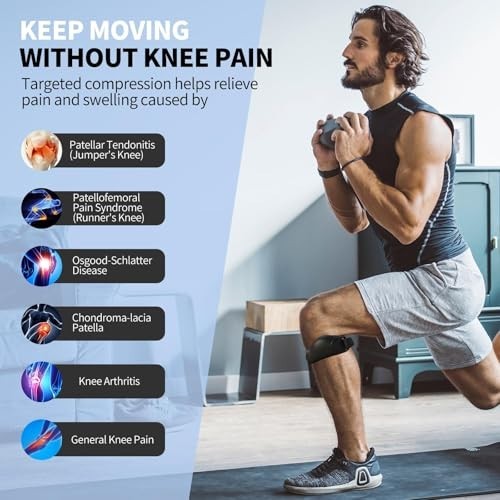 Silicone Patellar Tendon Support Strap – 2 Pack for Jumpers Knee Pain Relief, Sp