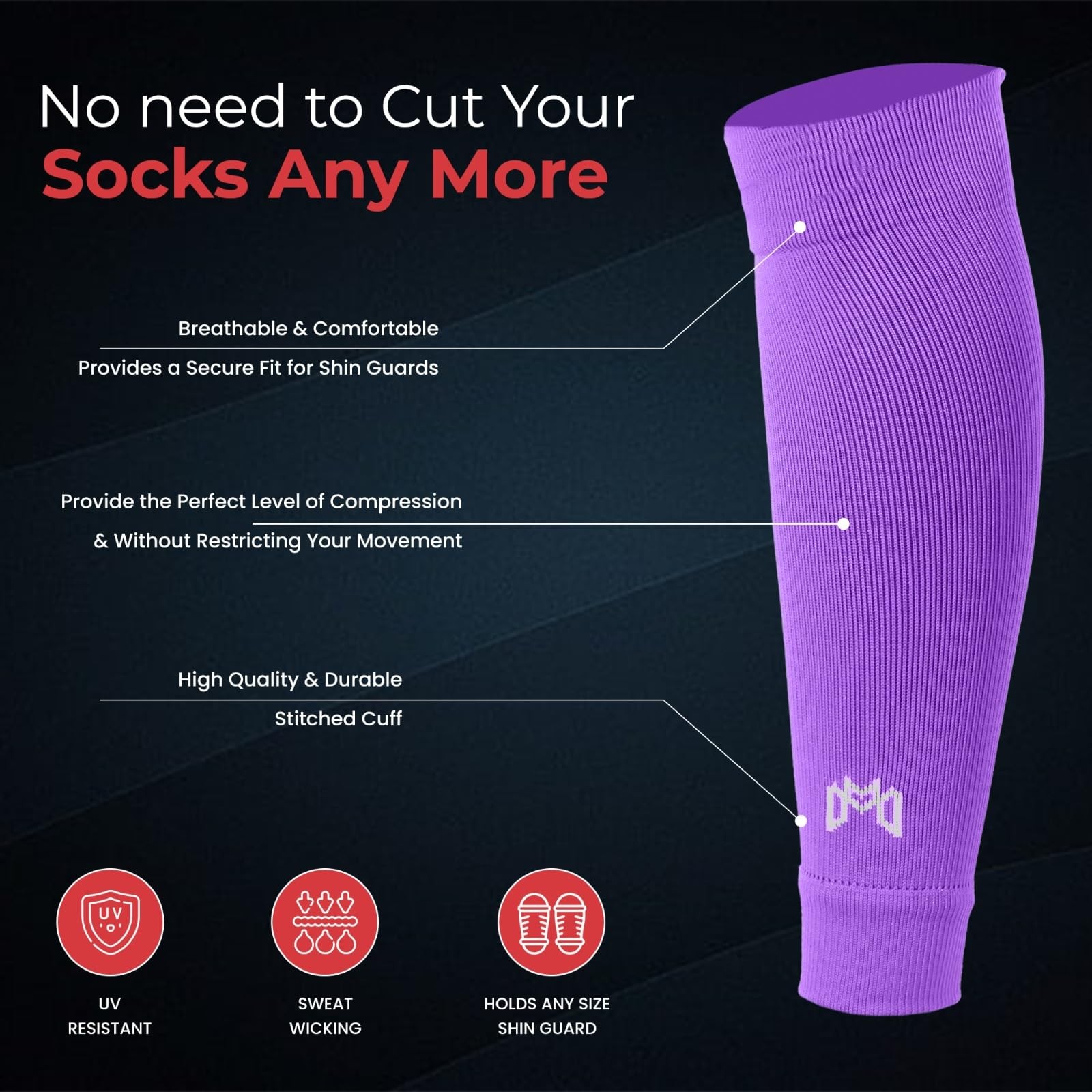 Pre Cut Soccer Sock Sleeves, Companion for Soccer Grip Socks, Securely Holds …