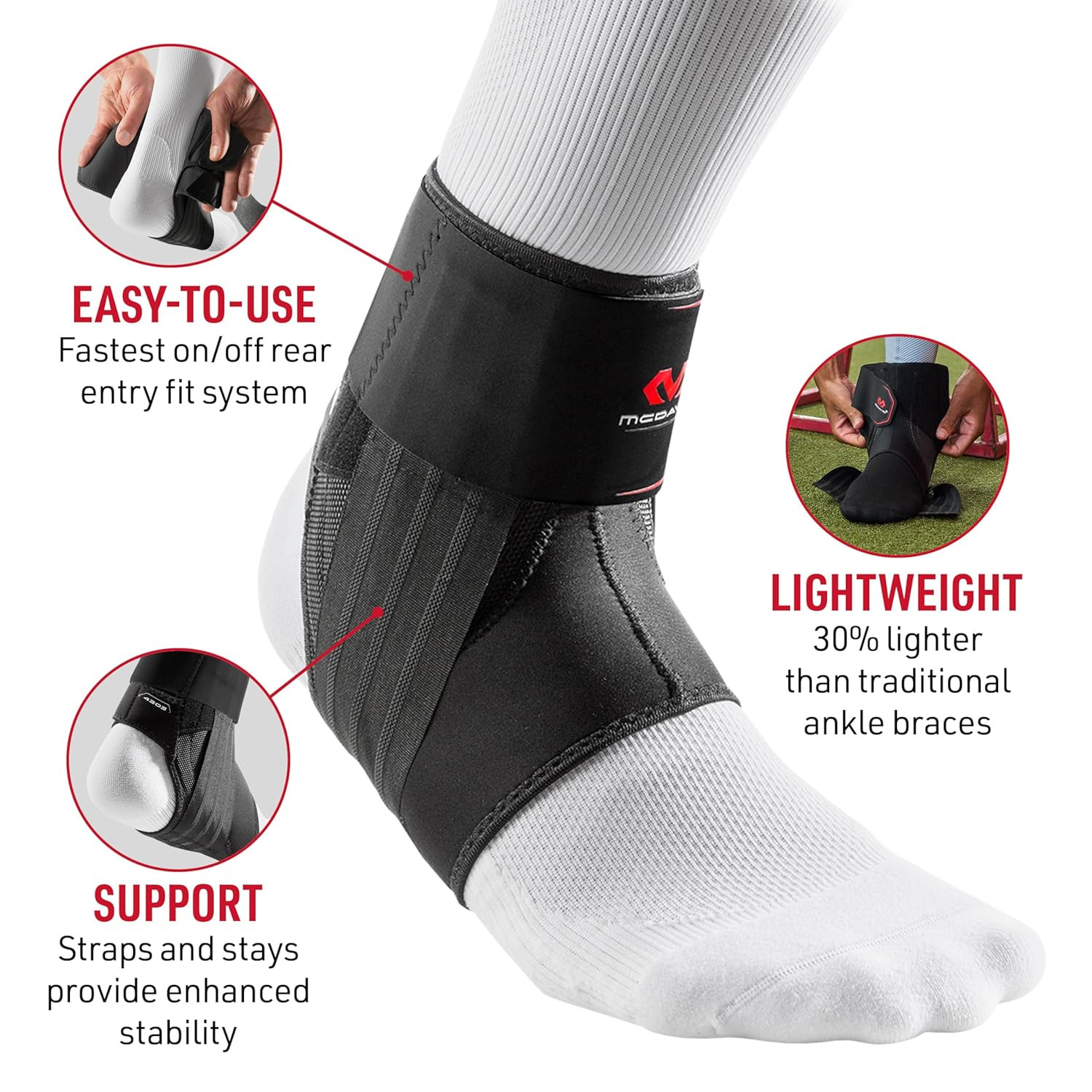 Ankle Brace, Low Profile Lace-Free Phantom Ankle Braces for Men Basketball and M