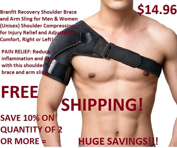 Shoulder Brace and Arm Sling Unisex Shoulder Compression Pain Relief BRANFIT