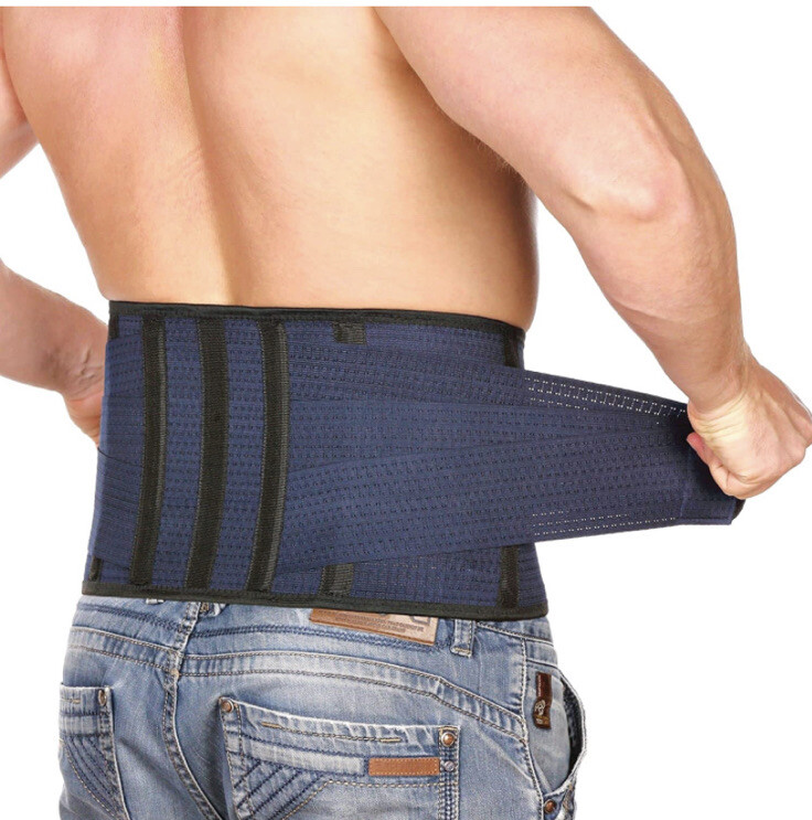 Lower Back Pain Lumbar Brace Support Men Core Waist Orthopedic Blue Elastic Belt