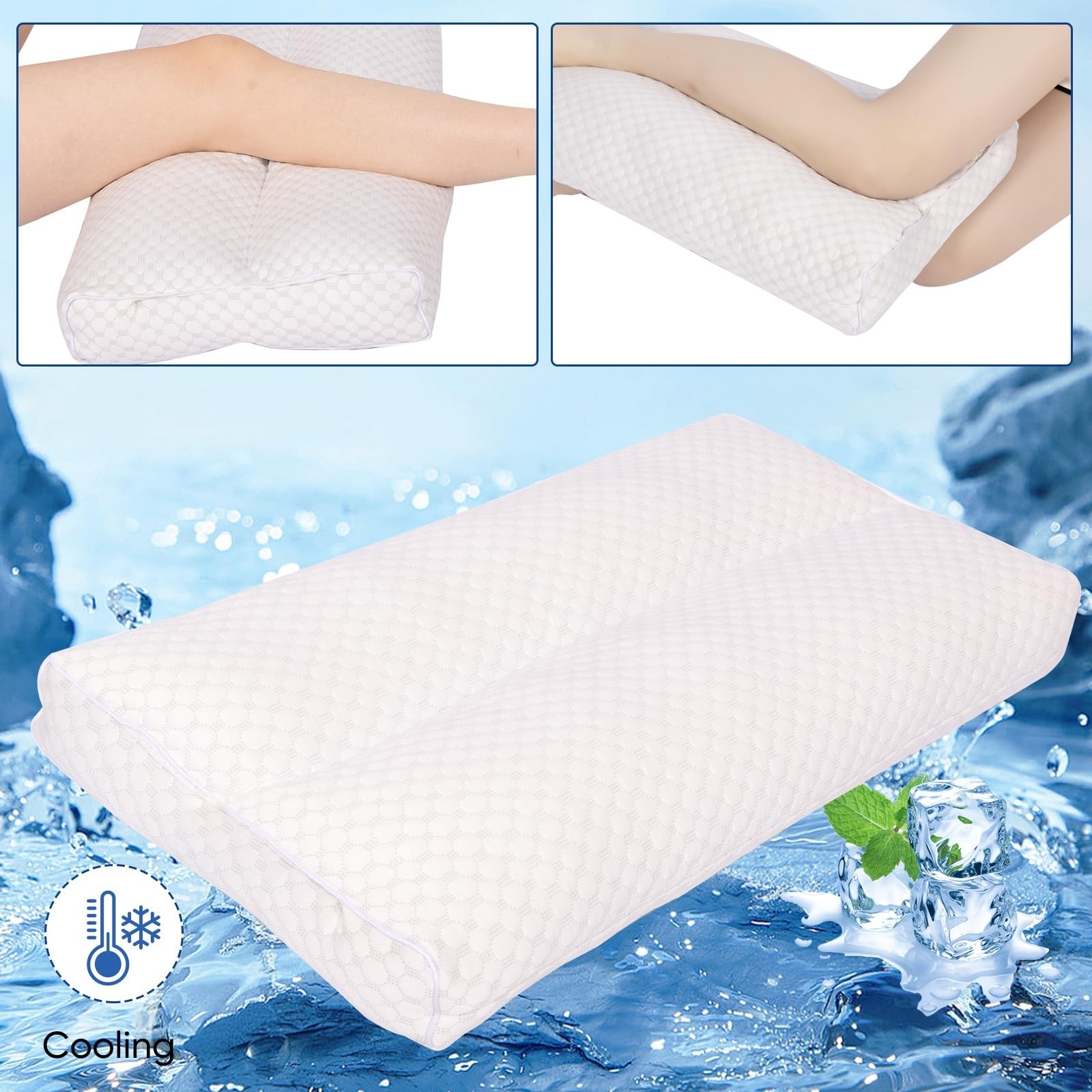 Cooling Knee Pillow for Side Sleeper, 4″Leg Pillow for Side Sleeping, 100% Co…
