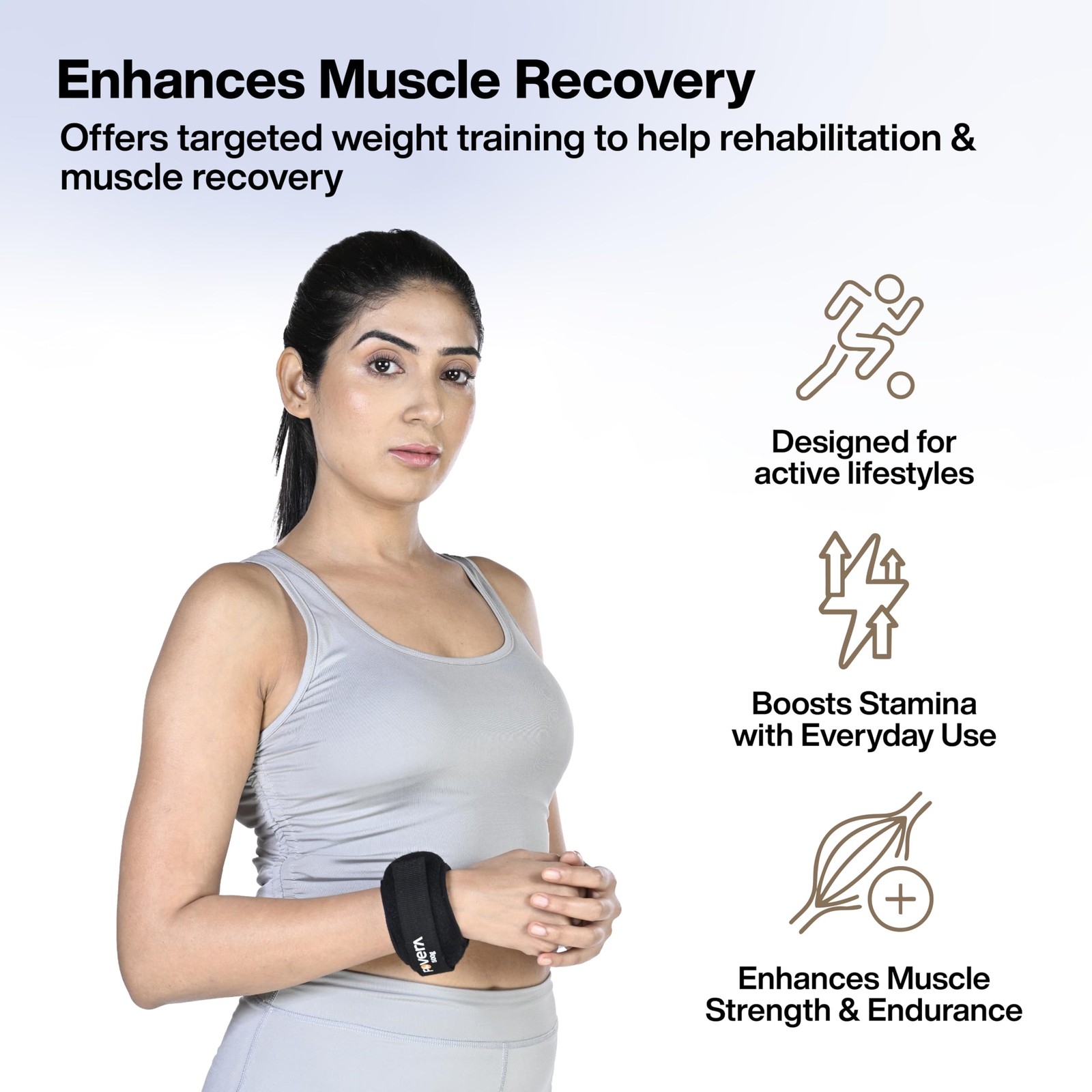 FOVERA 500g Weight Cuff Set for Strength, Rehab, Adjustable Strap, Pack of 2