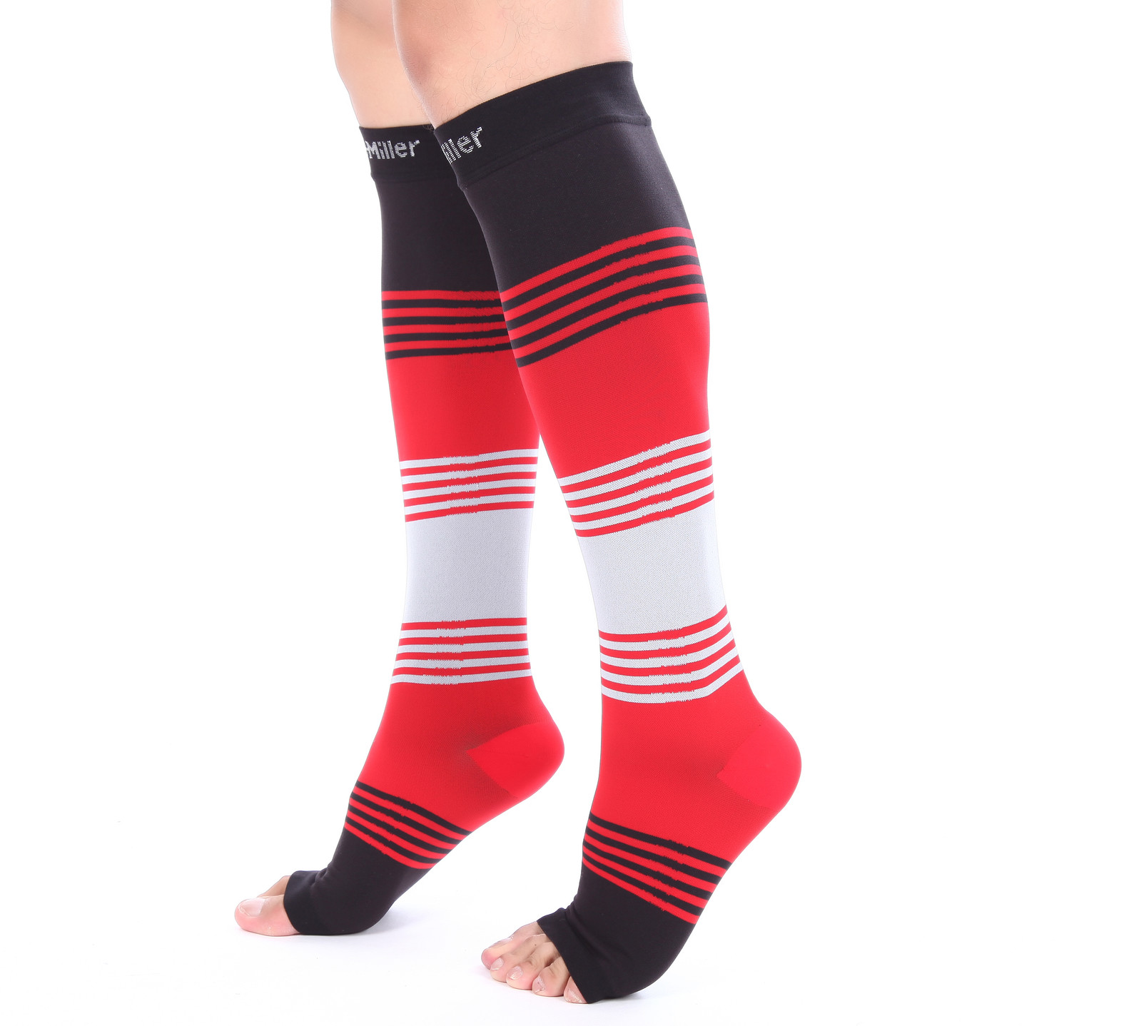 Doc Miller Open Toe Socks Compression Stockings 20-30mmHG Relieve Varicose Pain