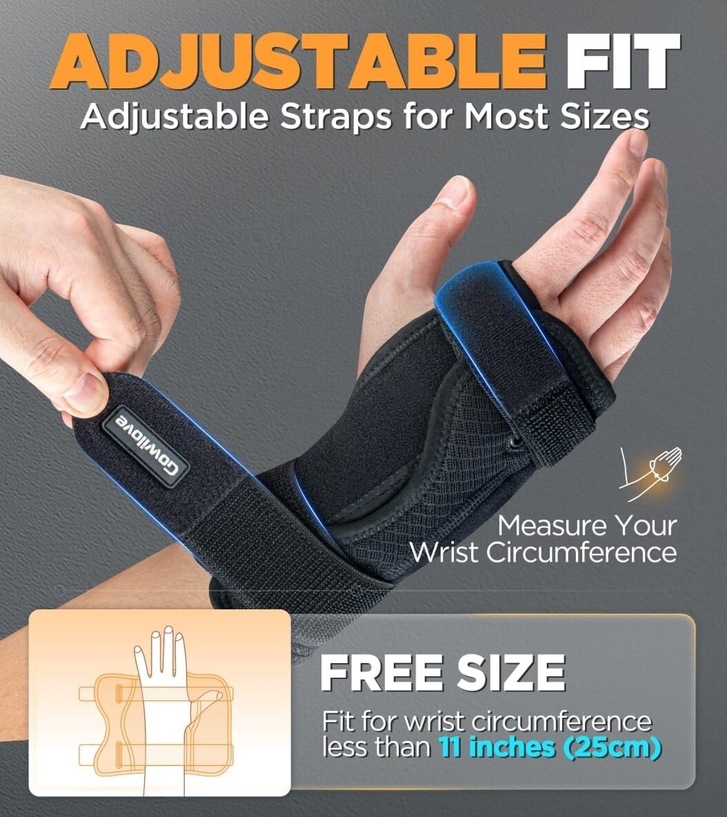 Wrist Brace for Carpal Tunnel Left Hand Black