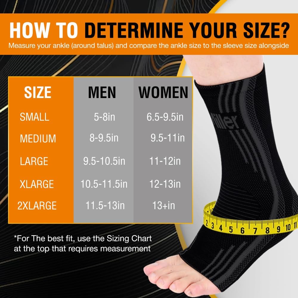 1 Pair Ankle Compression Sleeve, 20-30 mmHg Plantar Fasciitis Support Socks