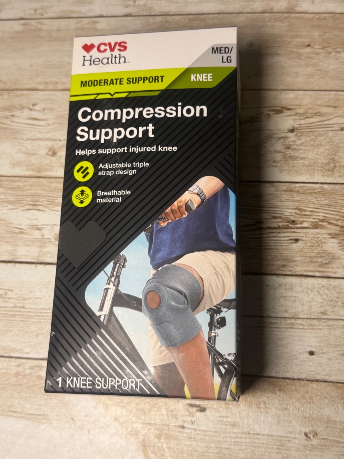 CVS Health Compression Knee Support Breathable Material Size Med/Lg