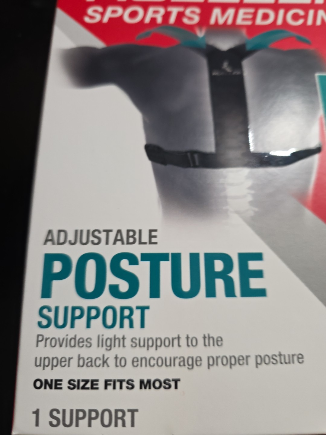 Mueller Sports Medicine Adjustable Posture Corrector, Black, One Size Fits Most