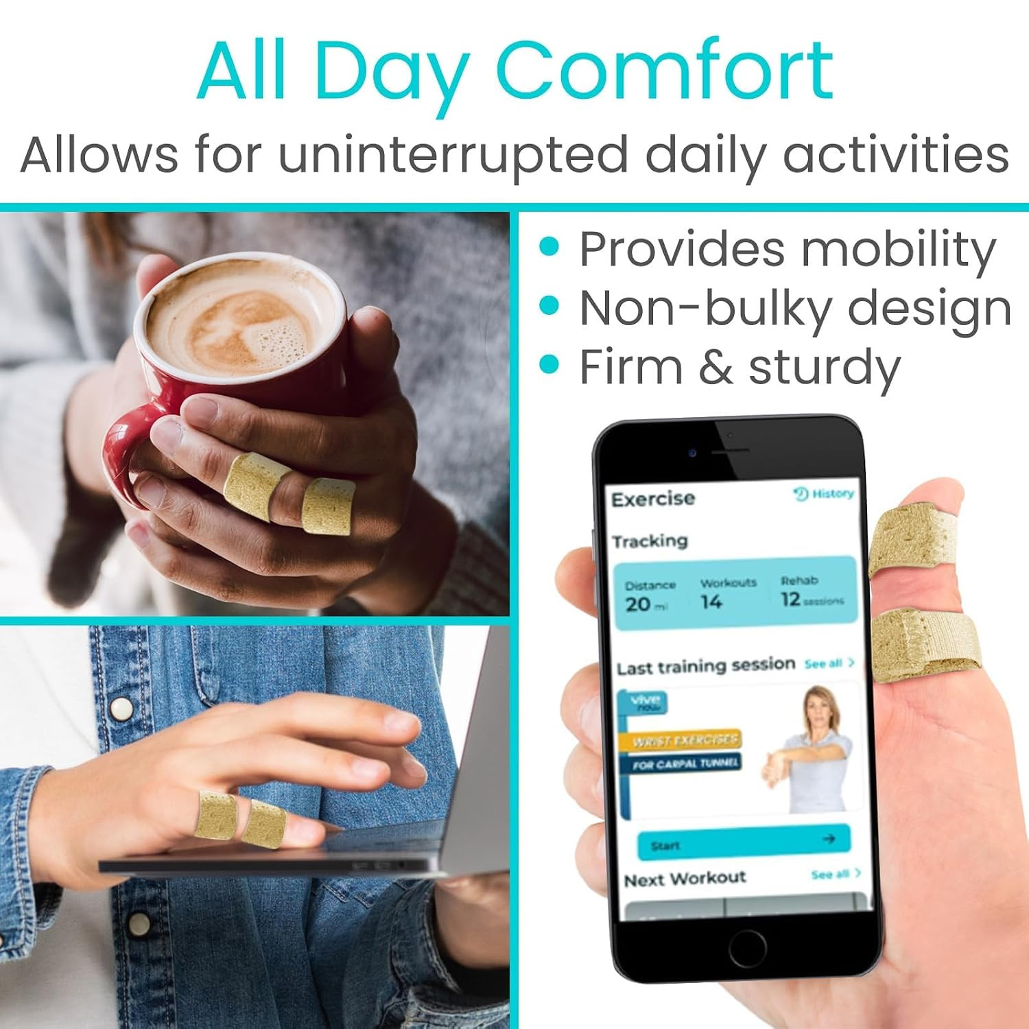 Vive Finger Splint (2 Pack) – Universal Finger Straightener – Broken and Trigger