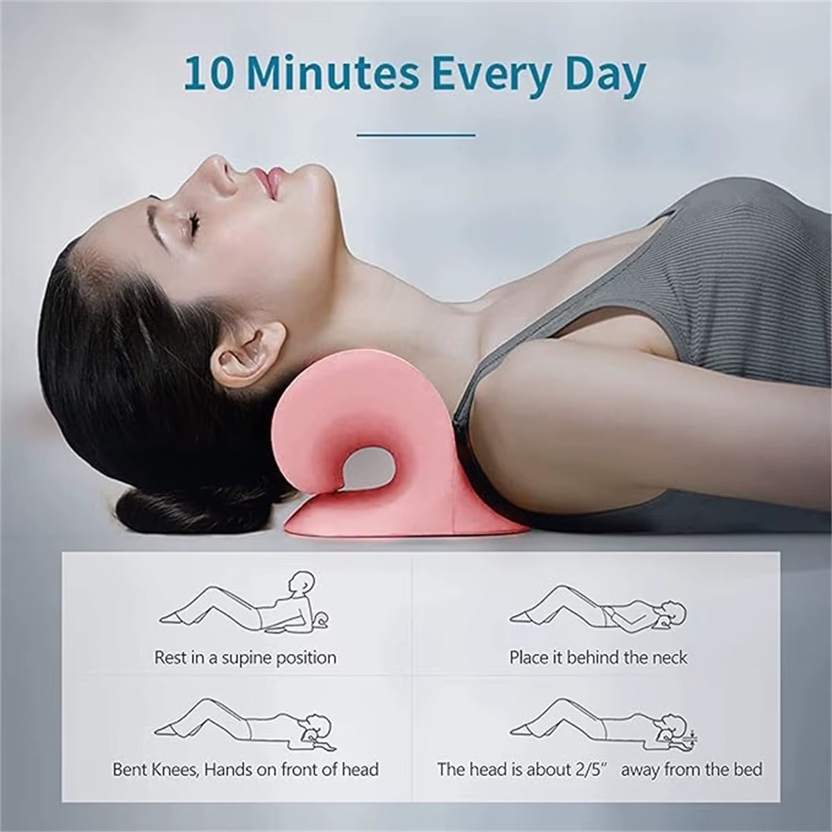 C-Shaped Pillow Neck and Shoulder Relaxer, Cervical Traction Device for TMJ Pain