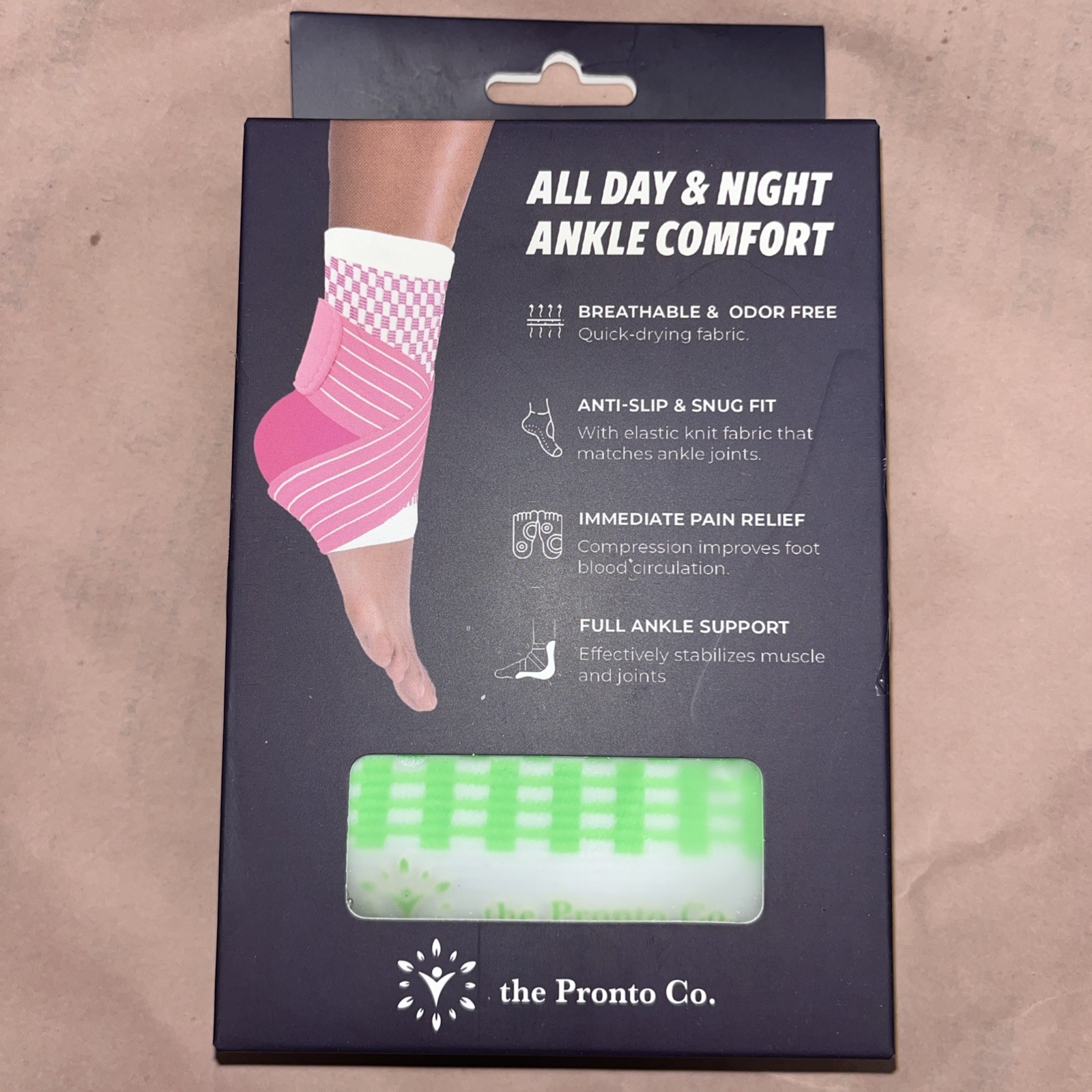 The Pronto Co Ankle Support Adjustable Compression Support Neon Green