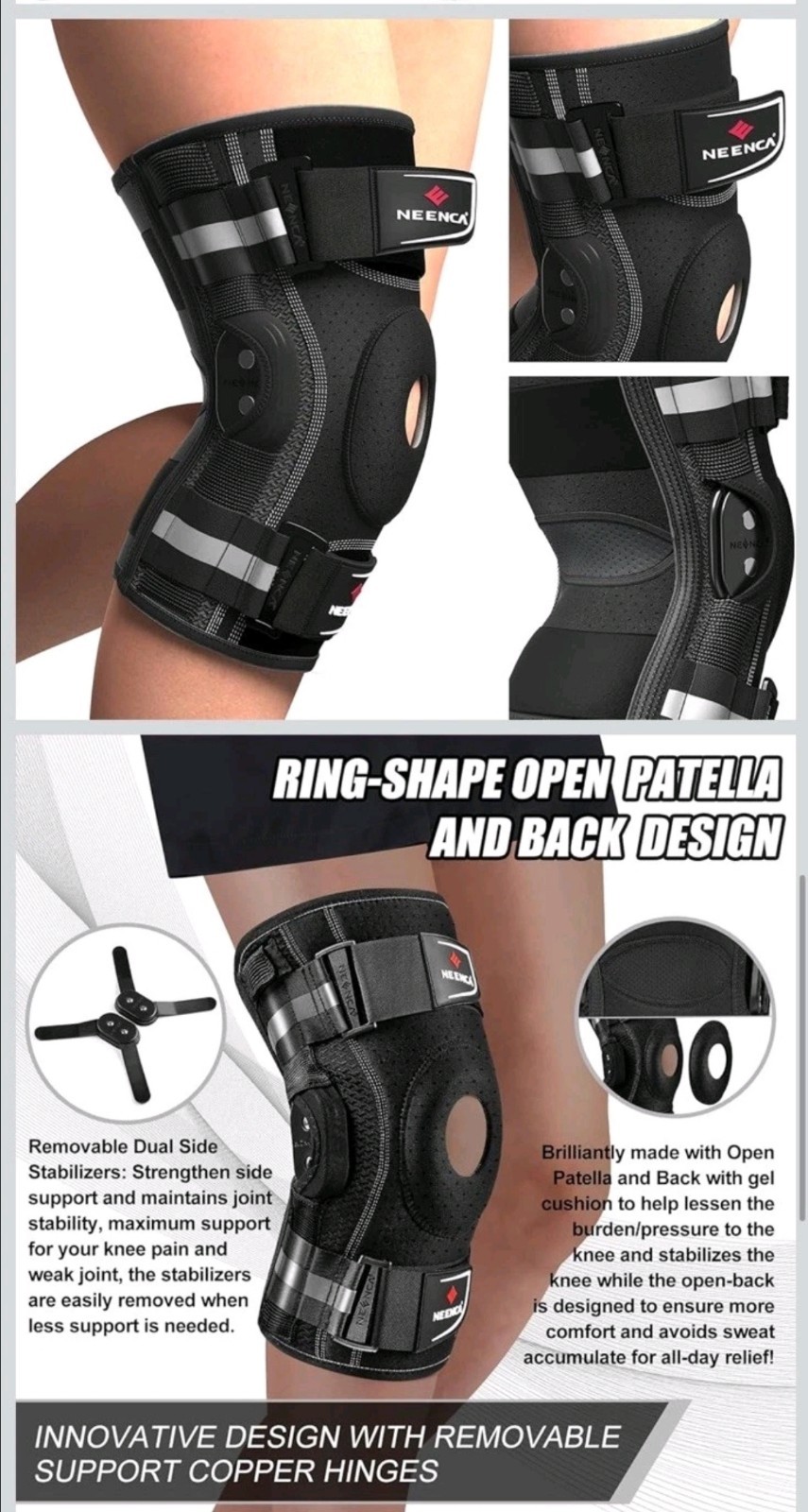 (3XL – XXXL) NEENCA Knee Brace Knee Pain Hinged Knee Support Large HX035/042