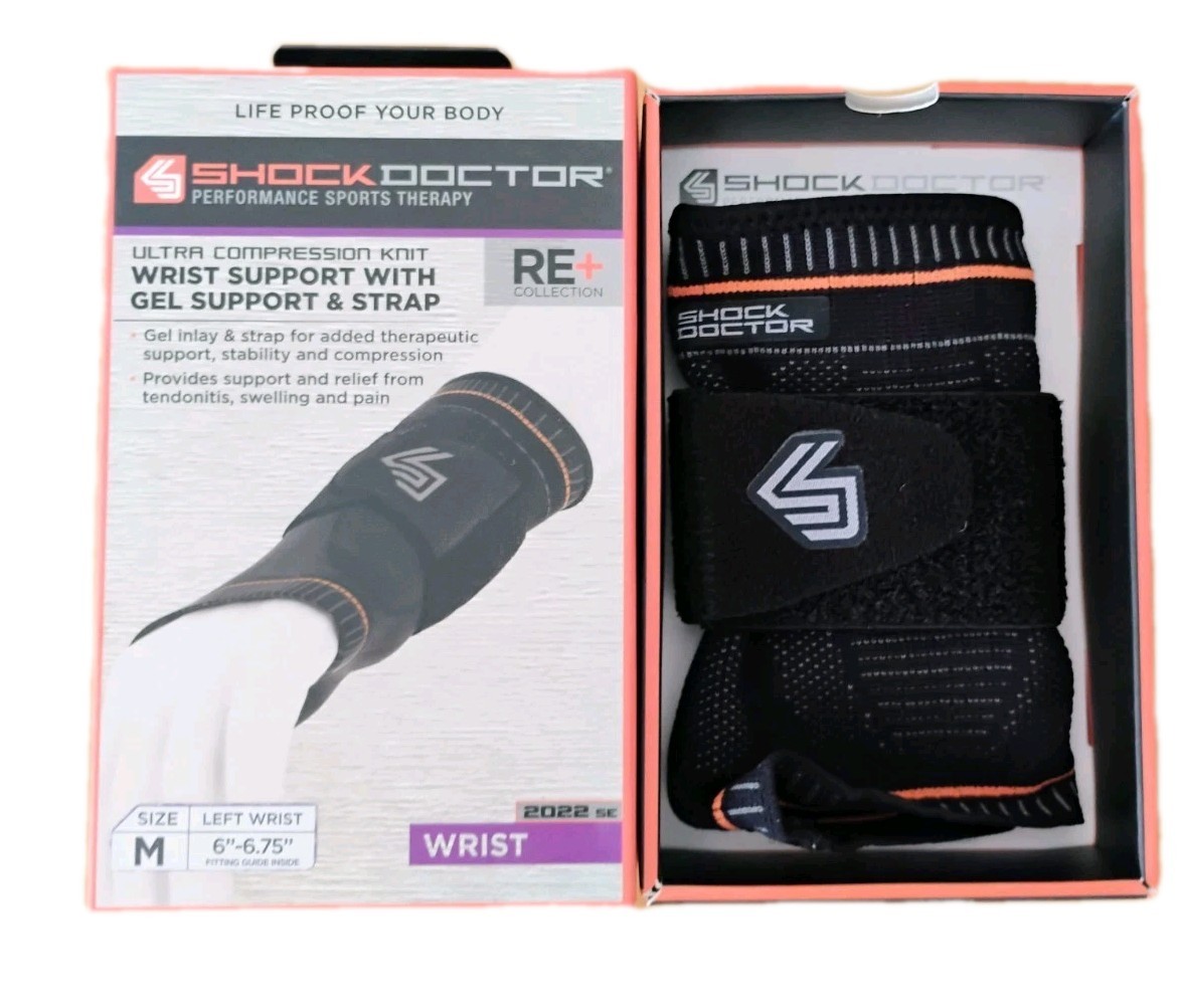 Shock Doctor Left Wrist Support with Gel and Strap Size Medium 6″ – 6.75″ NEW
