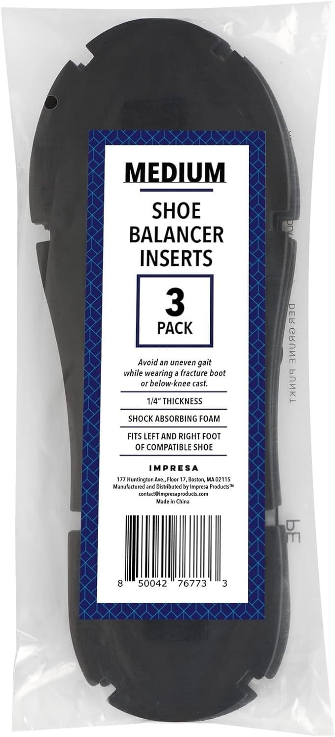 IMPRESA 3-Pack Shoe Inserts Compatible with EVENup – Shoe Balancer/Leveler – Med