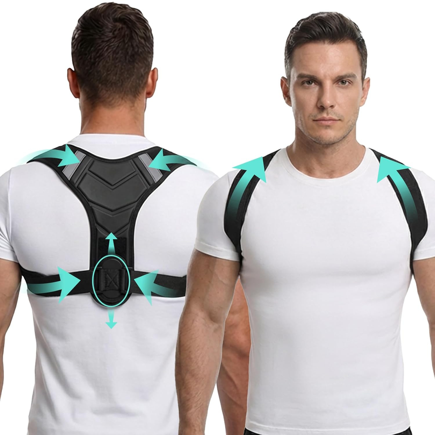 Gymgoer‘s Back Posture Corrector For Men With Reinforced Support Plate. High-Ten