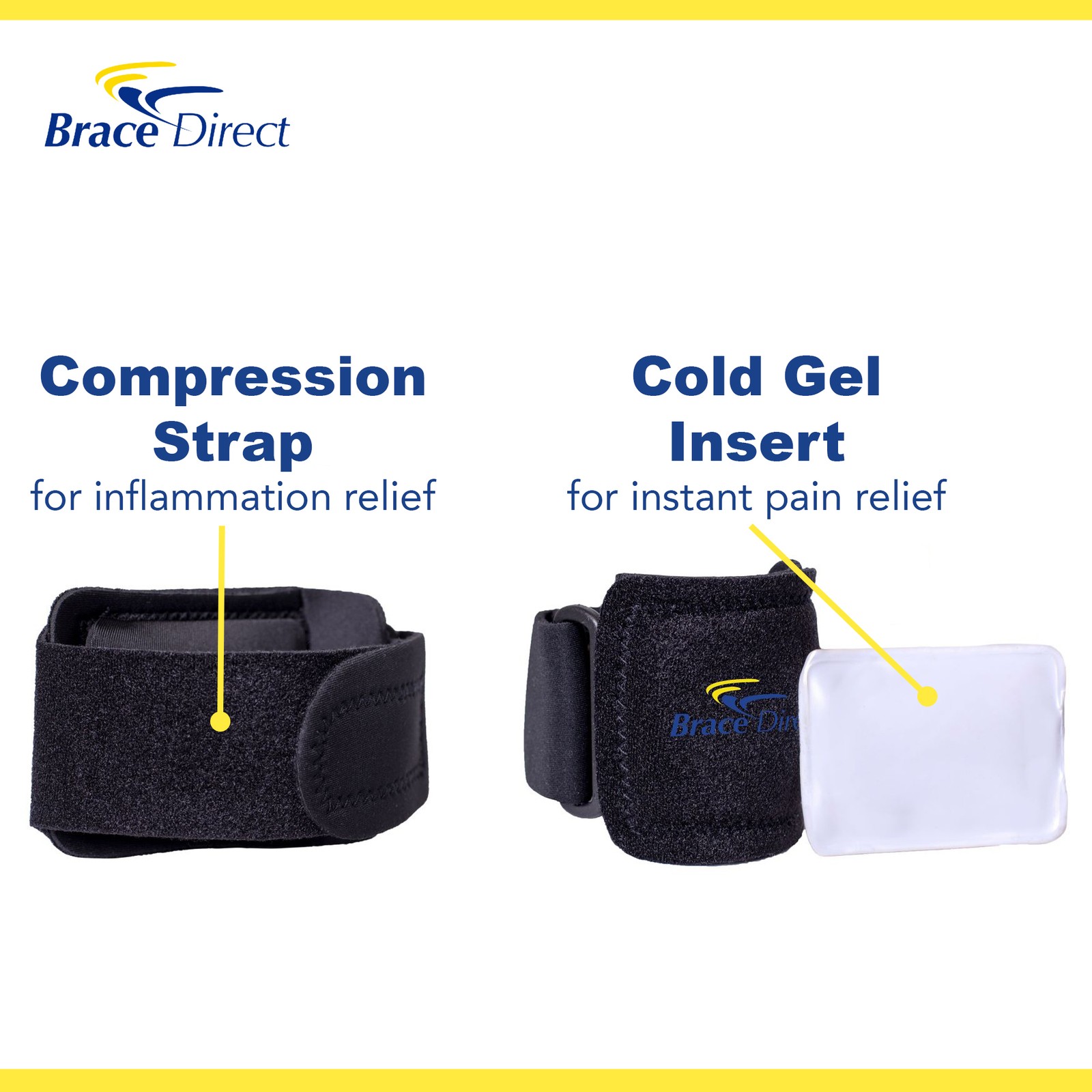 Tennis & Golf Elbow Cold Gel Therapy Brace Compress- Reusable Ice Pack Wrap