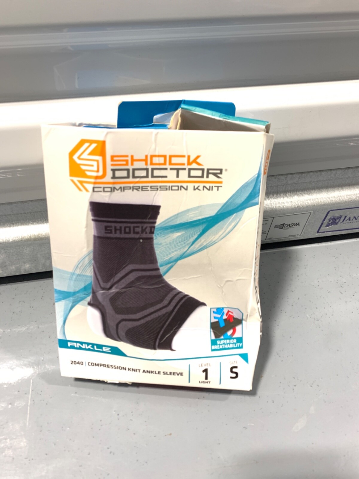 SHOCK DOCTOR COMPRESSION KNIT ANKLE SLEEVE 2040/ level 1 light/ size S