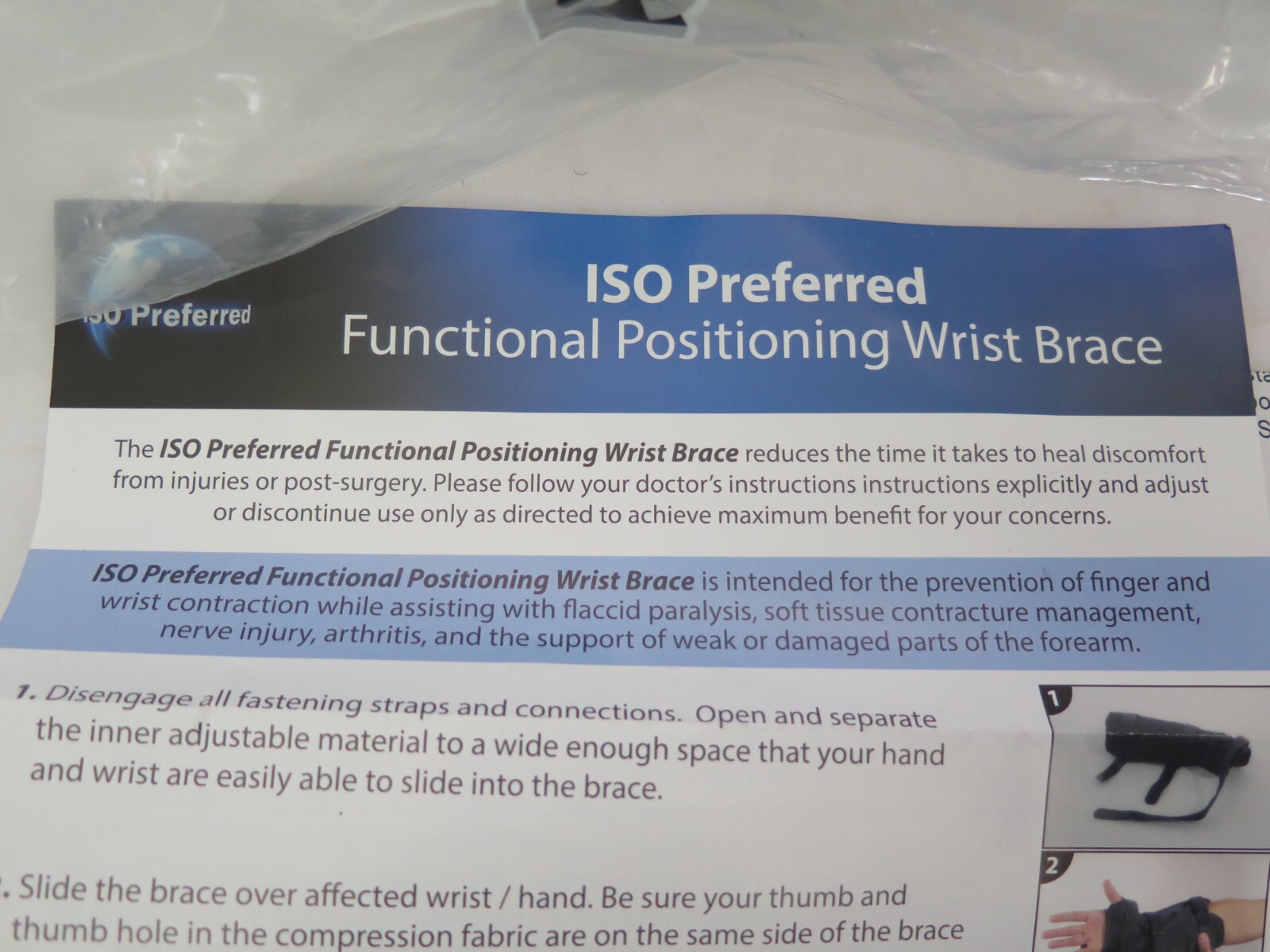 ISO Preferred Functional Positional Wrist Brace – WR302 – Lot of 2 – New – b5