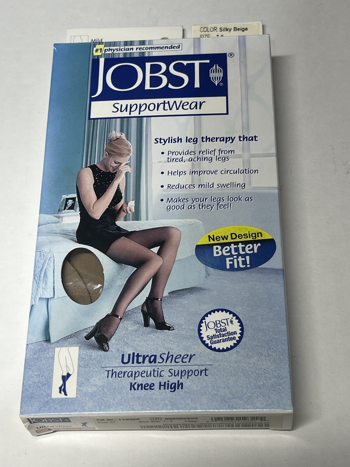 JOBST SupportWear Mild Compression 8-15 mmHg Knee High Silky Beige shoe size 7-9