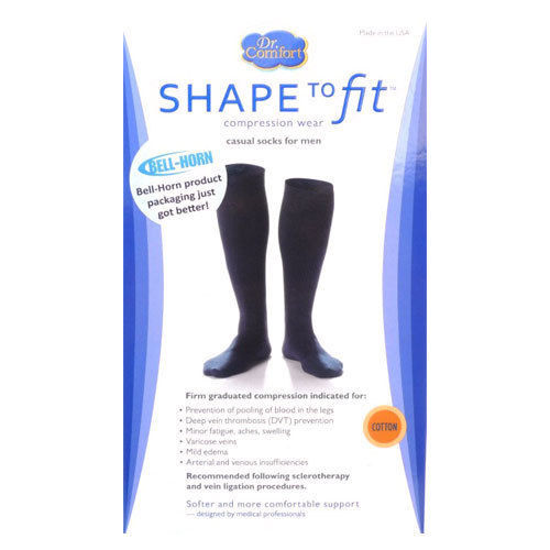 Mens Casual Socks 20-30 mmHg Compression Calf Supports Therapeutic Cotton New