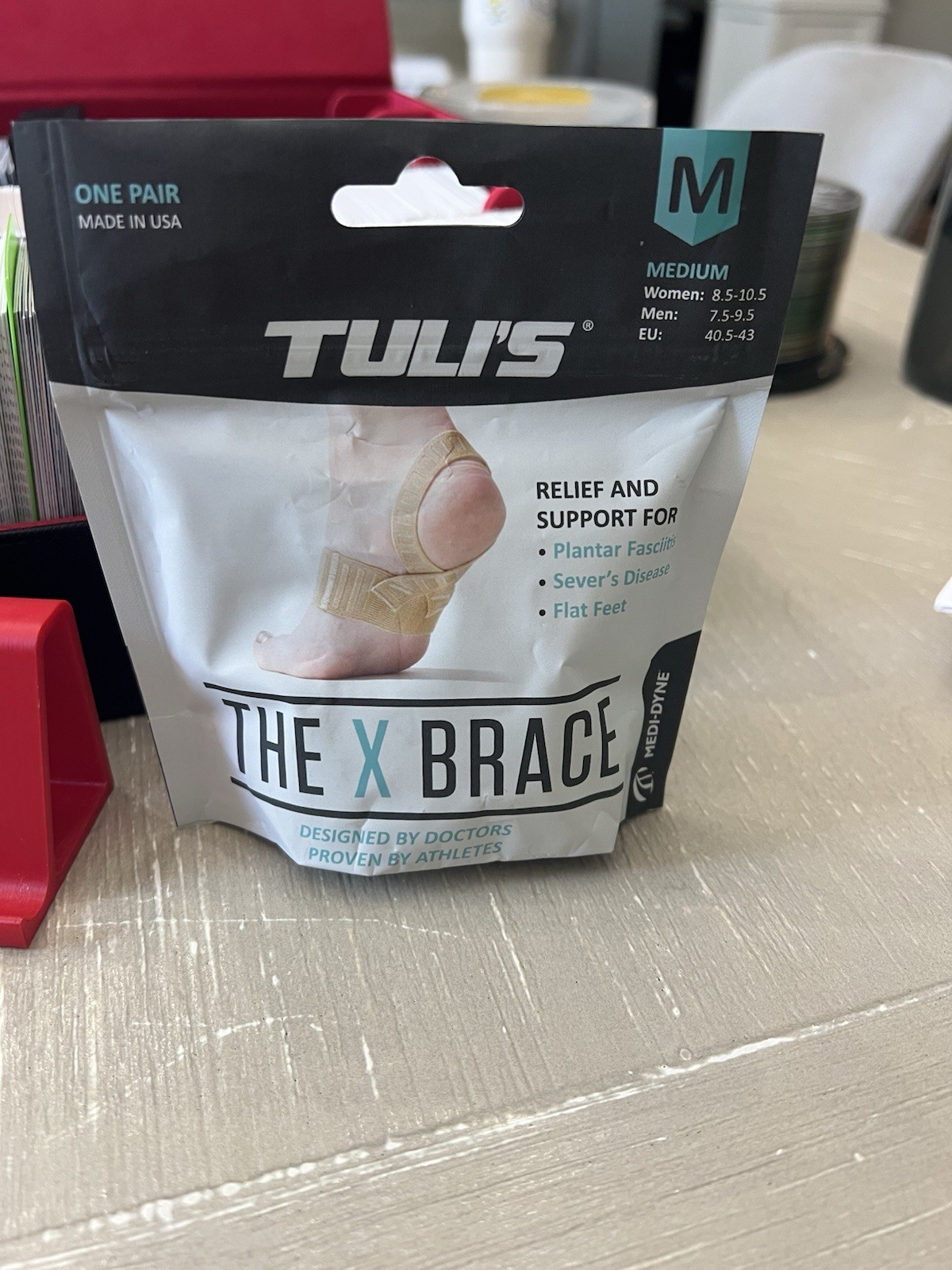 Tuli’s The x Brace Medium One Pair Arch Support Plantar Fasciitis New