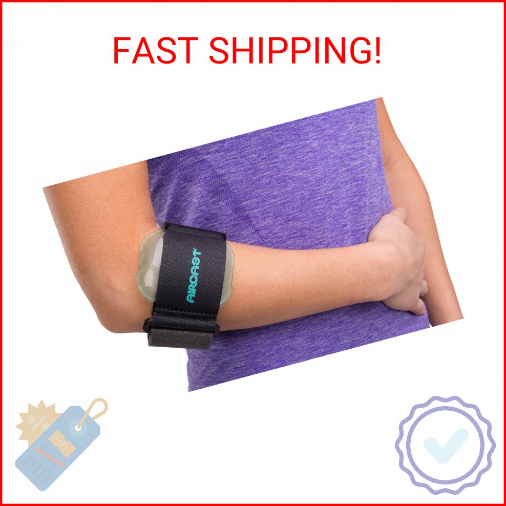 Aircast Pneumatic Armband: Tennis/Golfers Elbow Support Strap, Black