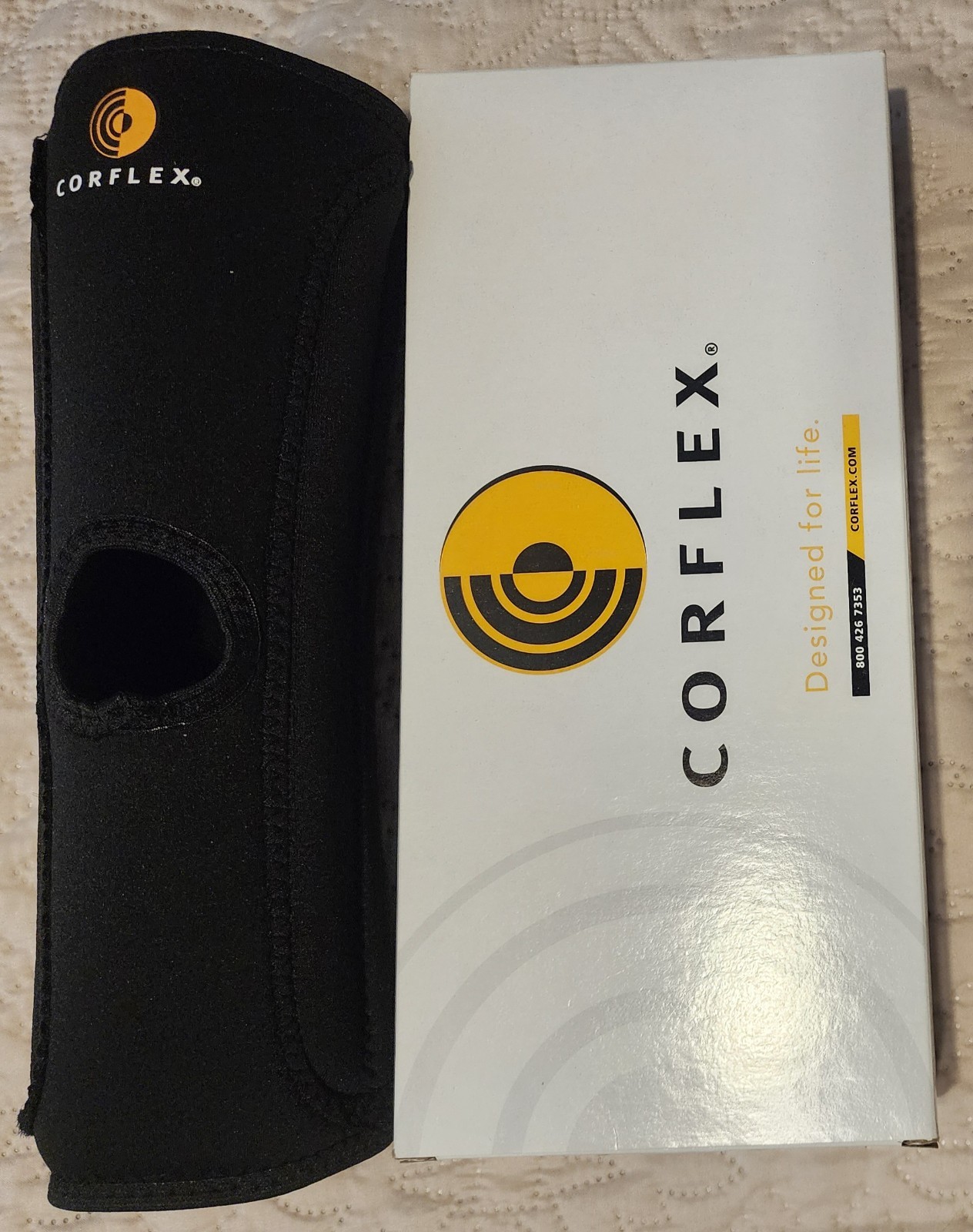 Corflex Cooltex Black Neoprene Knee Sleeve Brace Stabilizer Open PATELLA MEDIUM