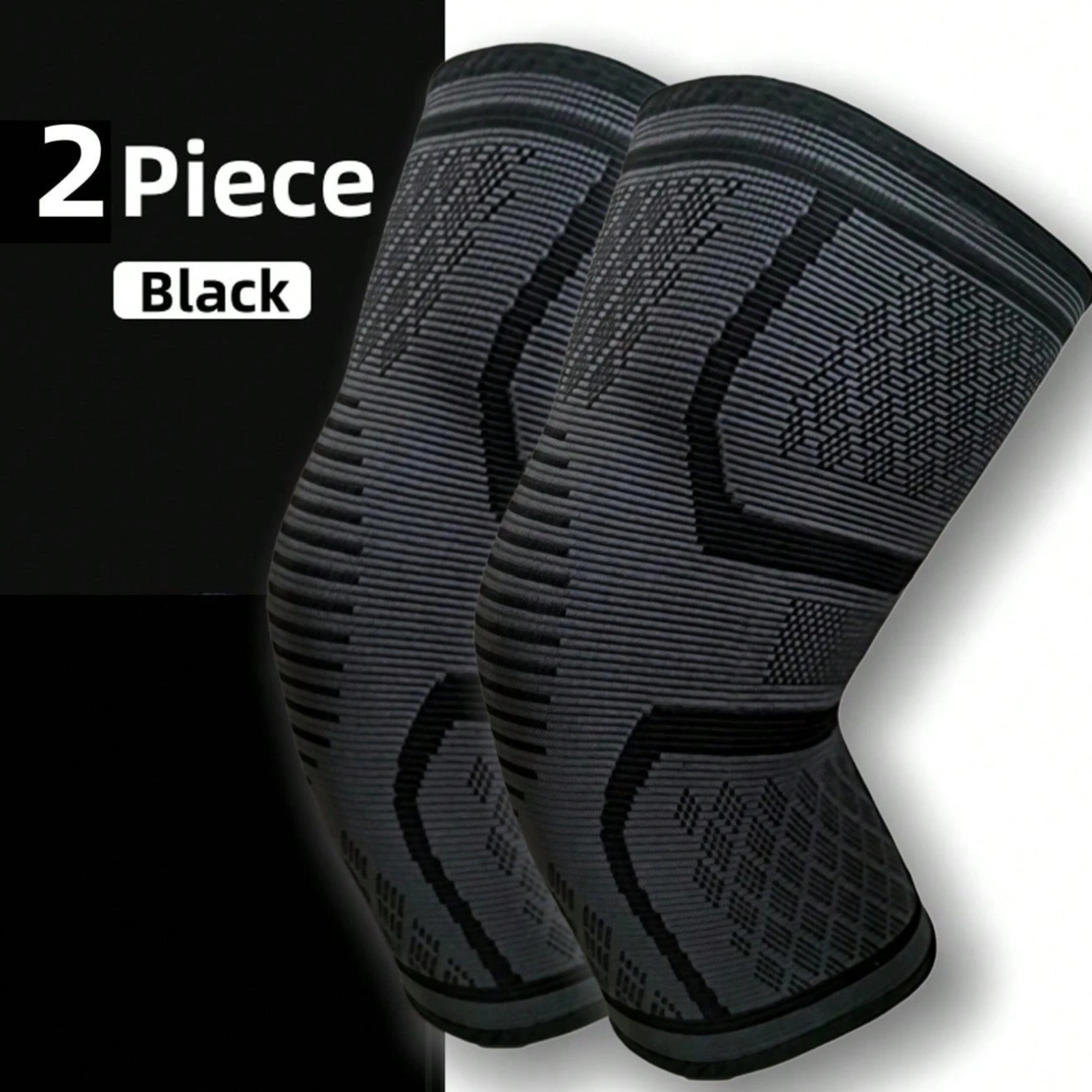2 Pack Knee Compression Sleeve Brace Support Patella Arthritis Joint Stabilizer