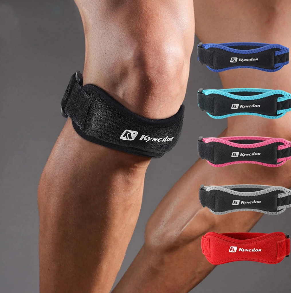 Adjustable Patella Knee Strap – Gray– Support for Running, Sports & Tend