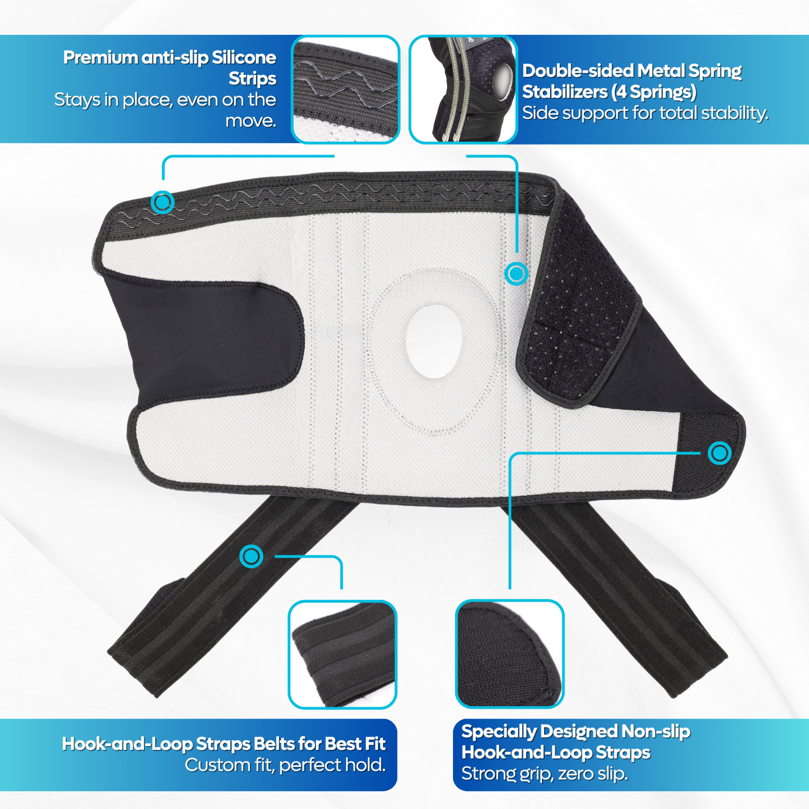 Knee Brace Adjustable Compression Support for Sport Joint Pain Arthritis Relief