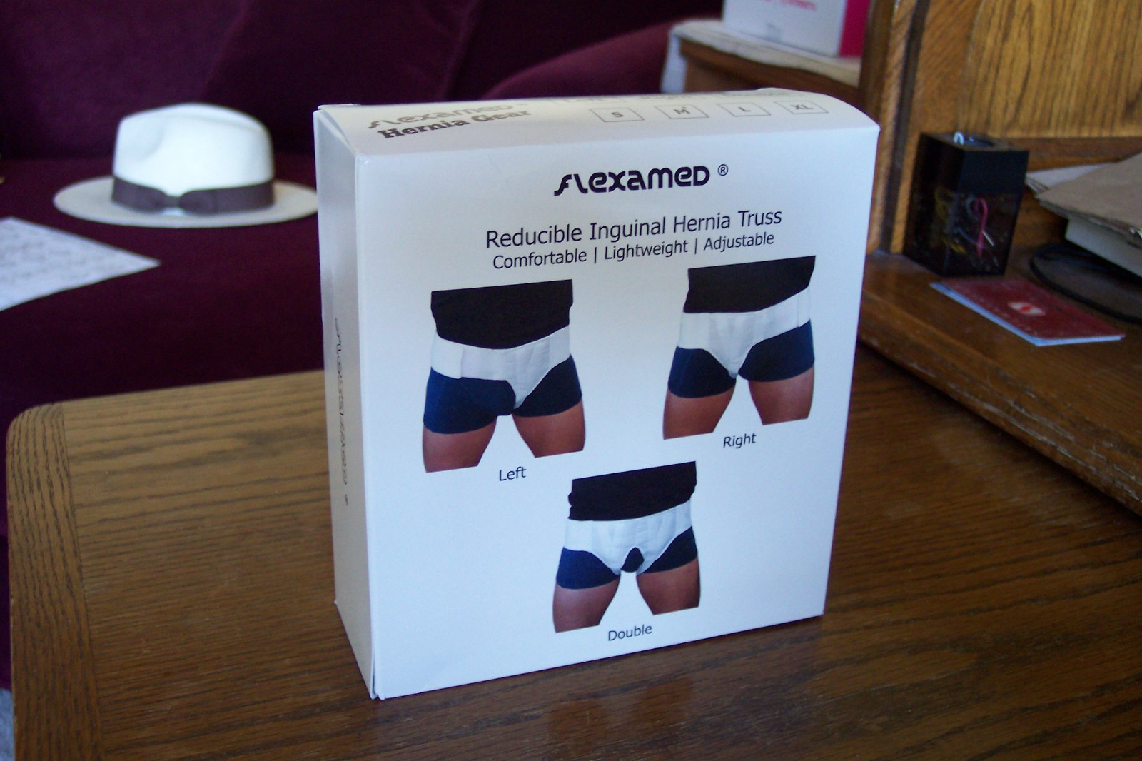 FlexaMed Brand Inguinal Groin Hernia Truss Size Medium Double Rt Lf original box