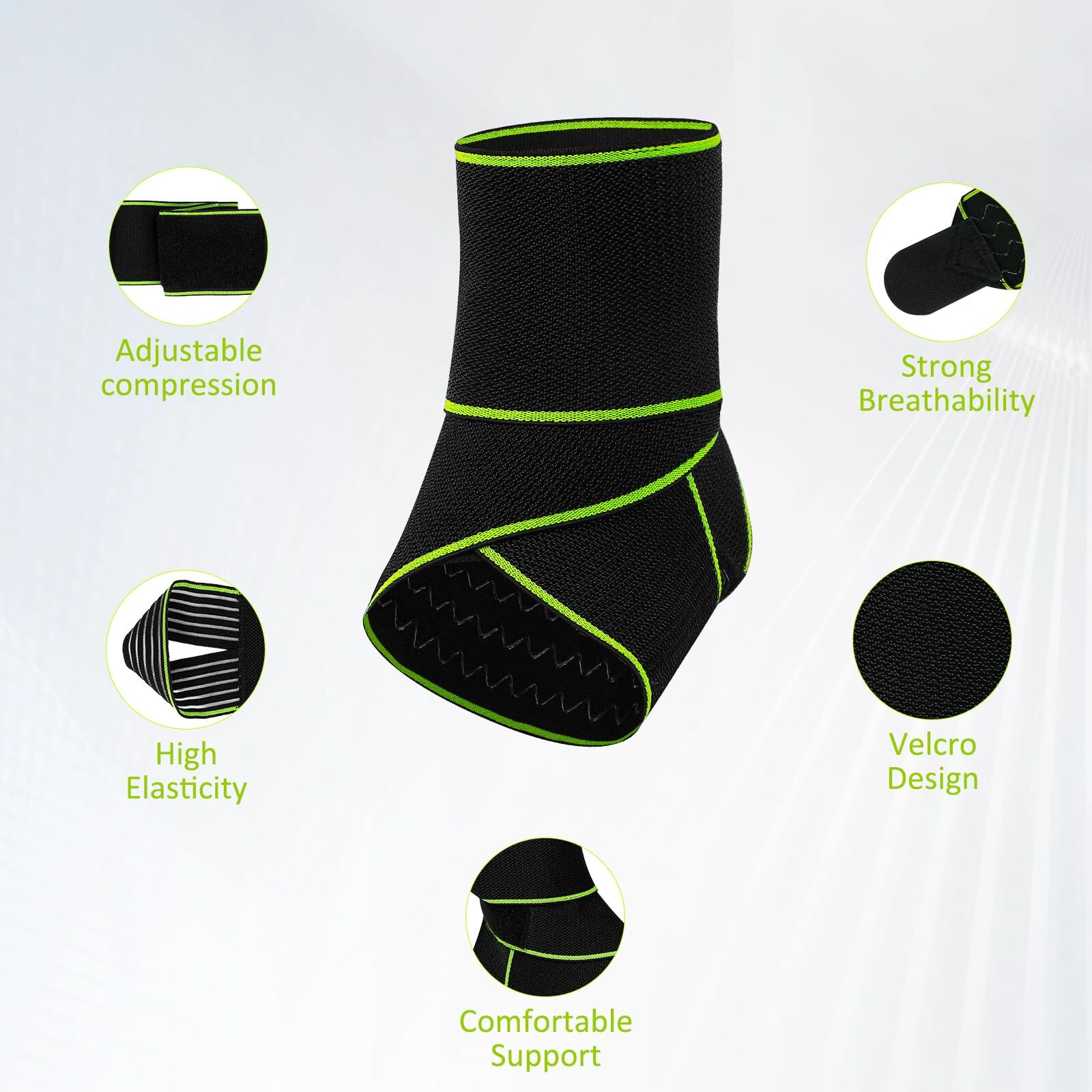 Ankle Brace Sprained Ankle Adjustable Compression Wrap Achilles Plantar Relief