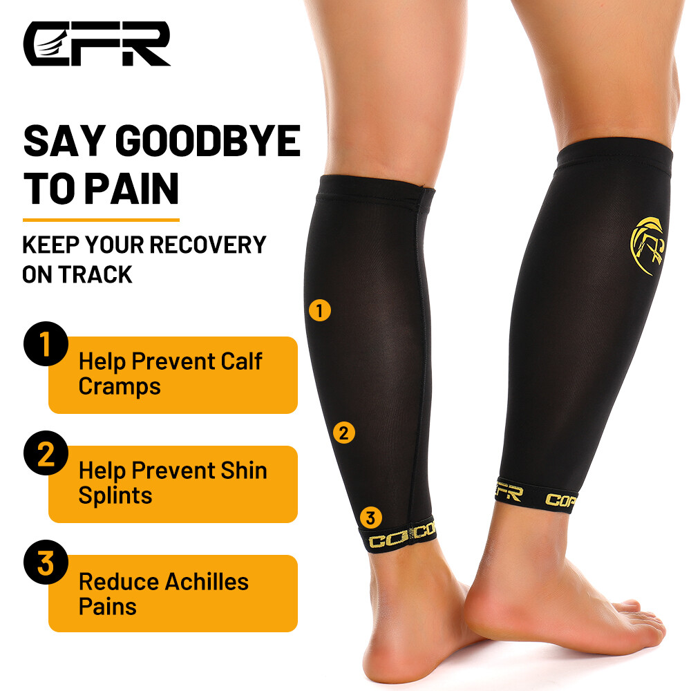 Copper Leg Calf Support Brace Sleeve Compression Sleeve Sports Pain Relief Wrap