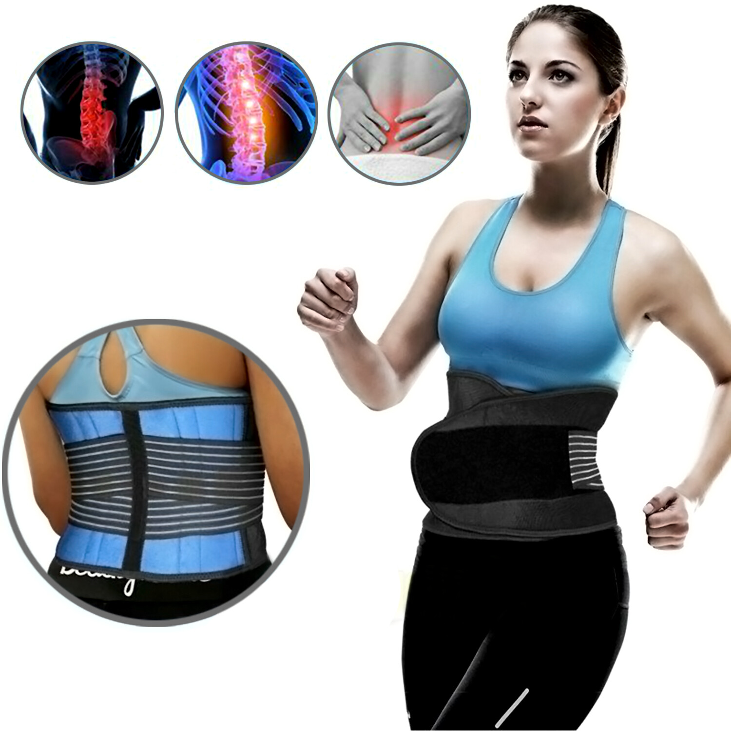 Adjustable Lumbar Support Lower Waist Back Belt Brace Pain Relief For Men Women
