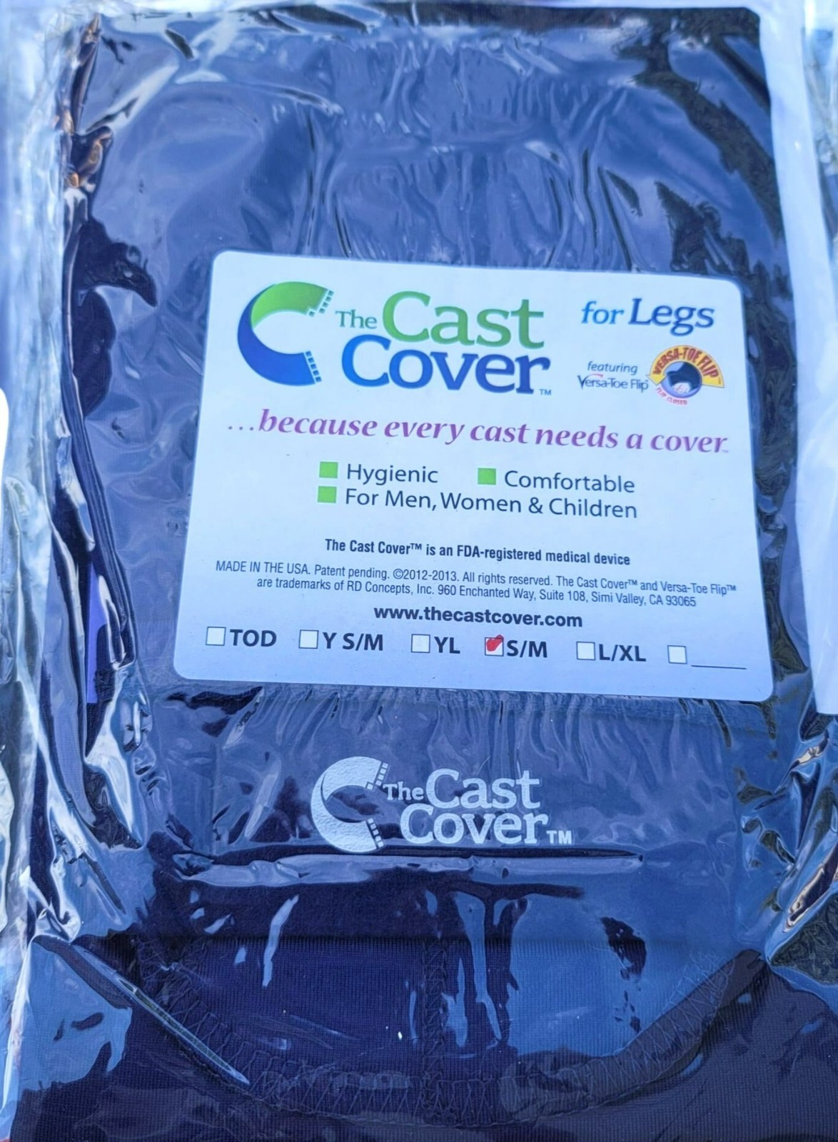 Blue Cast Cover for Legs Colorful with Toe Navy Comfortable S/M SM123-127