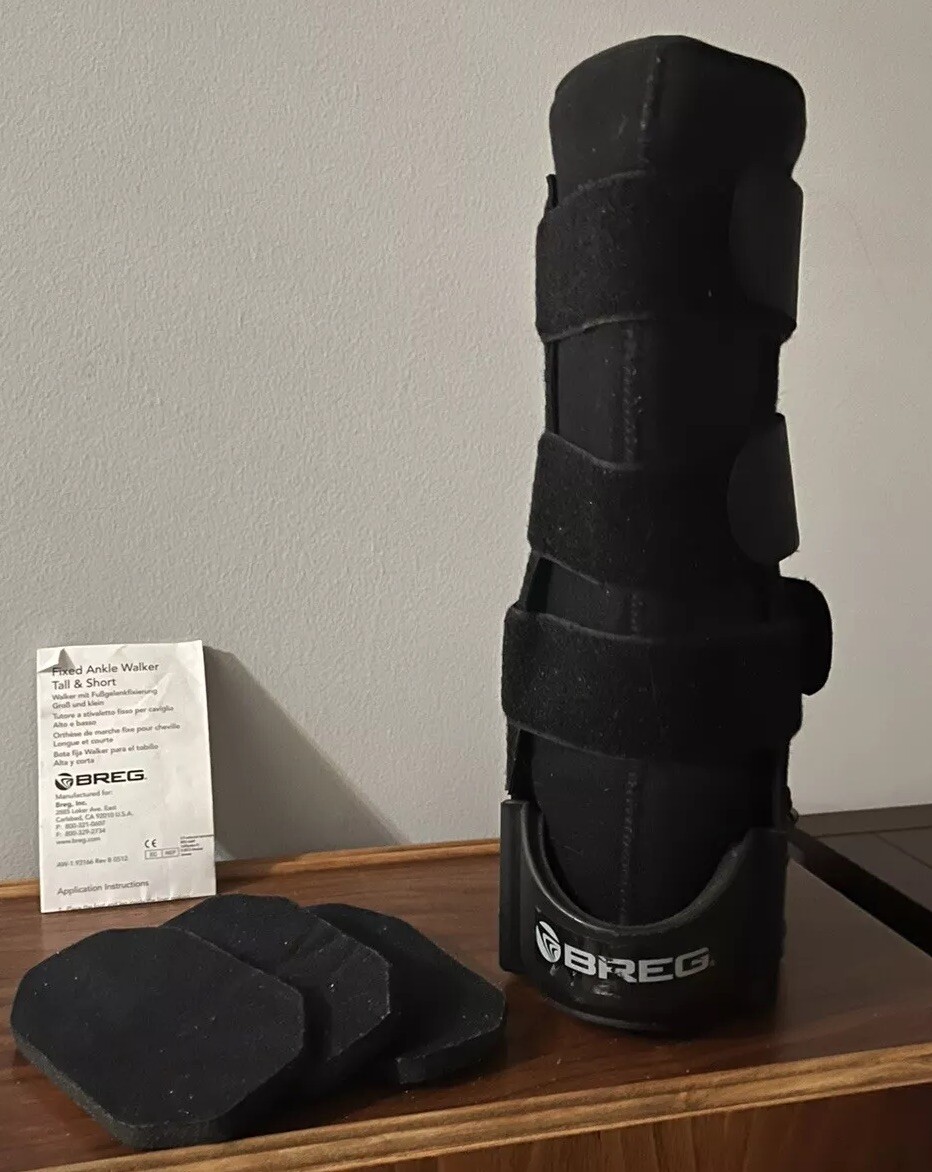Breg Black Walker Ankle Fixed Short Boot Small 00072 Either Foot