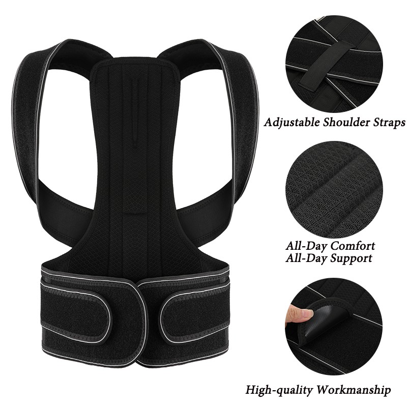 Adjustable Posture Corrector Low Back Support Shoulder Brace Belt For Women Mens