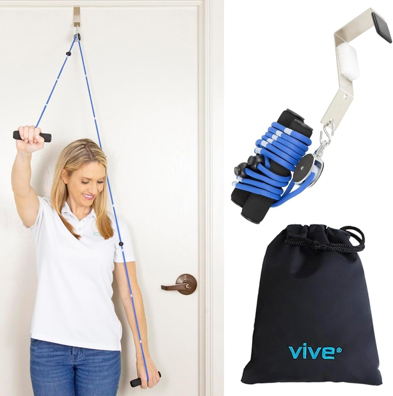 Effortless Shoulder Rehab Pulley with Measuring Rope – Ideal for Home Therapy