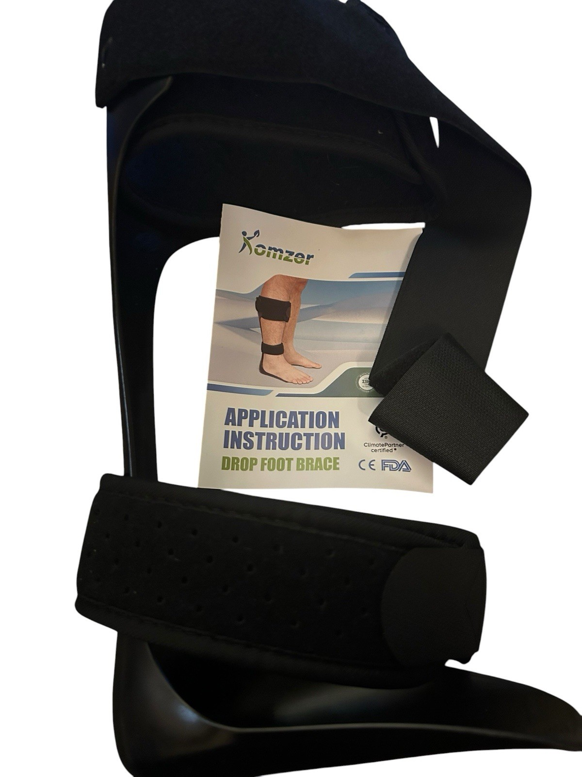 Komzer AFO Drop Foot Brace, Medical Ankle Foot Orthosis Medium Right Open Box