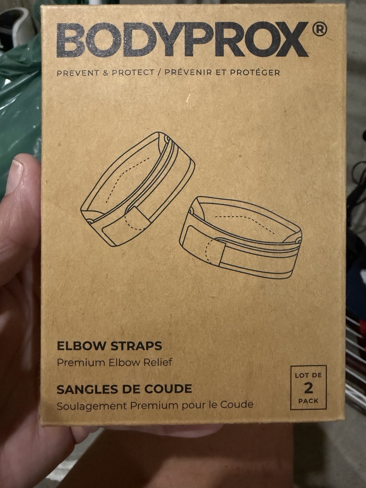 BODYPROX Elbow Straps 2 Pack Support Pain Relief Adjustable Tennis Golf