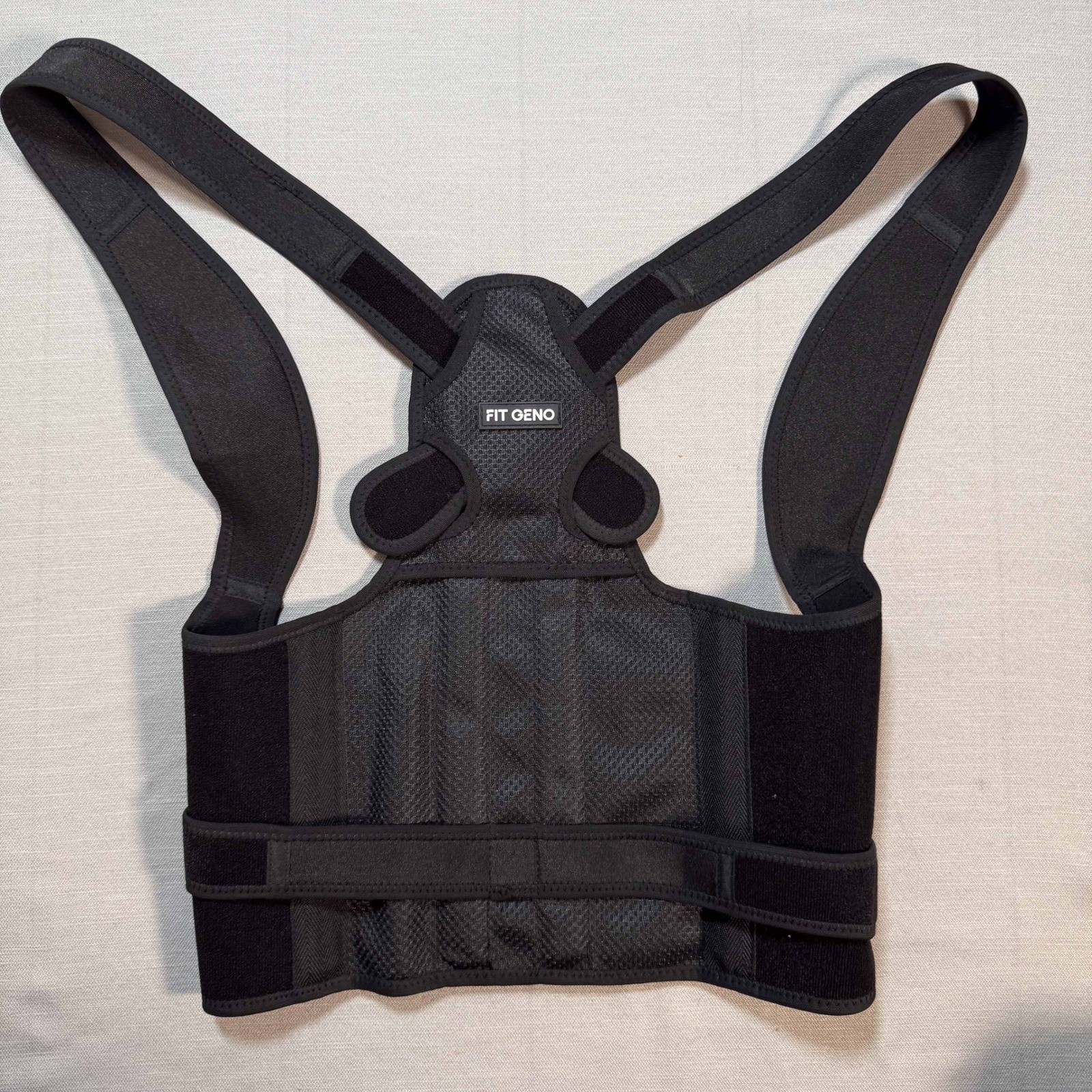 Fit Geno Back Posture Corrector Adjustable Shoulder Brace Black Size Medium