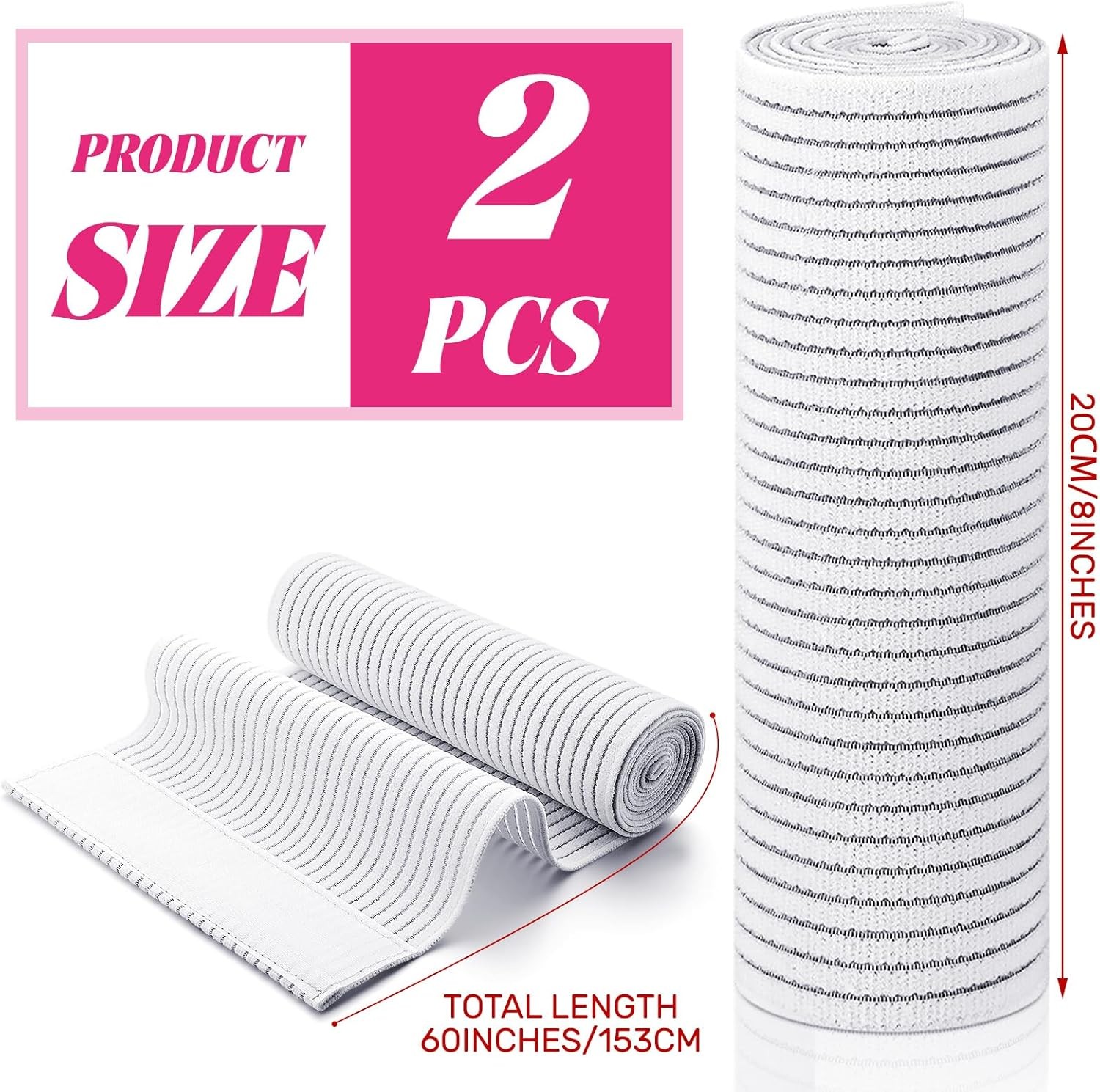 2 Pcs Chest Binder Wrap Breast Support Band Sports Strap Adjustable Large