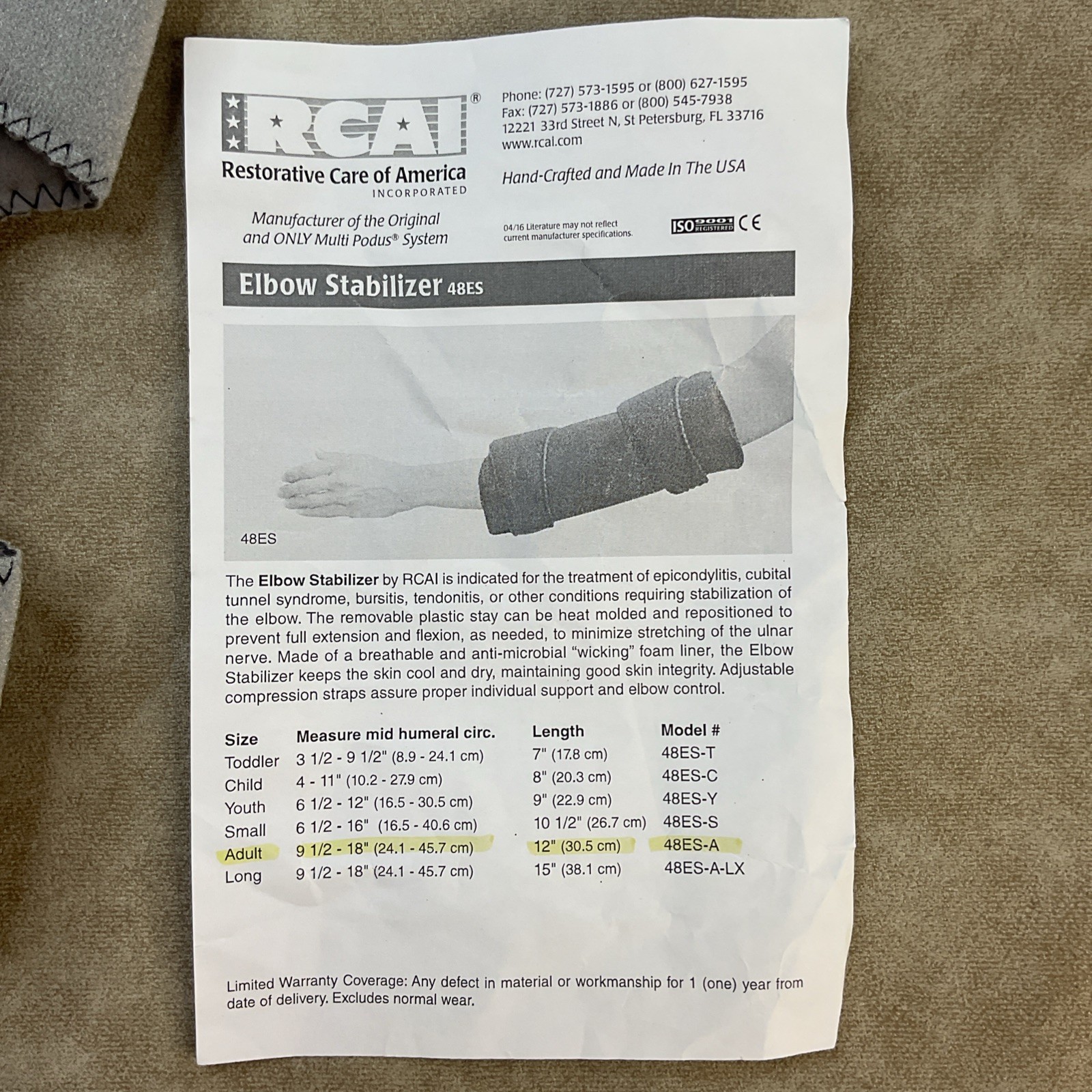 Elbow Stabilizer Cubical Tunnel Epicondylitis Tendinitis Comfort