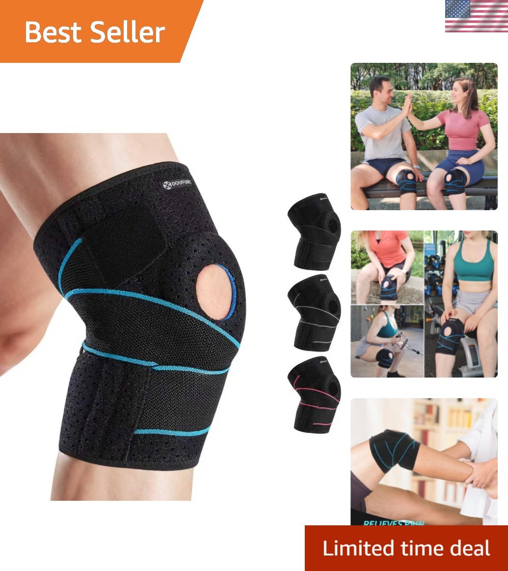 Plus Size Knee Brace for Pain Relief – Non-Slip Adjustable Support for Athletes