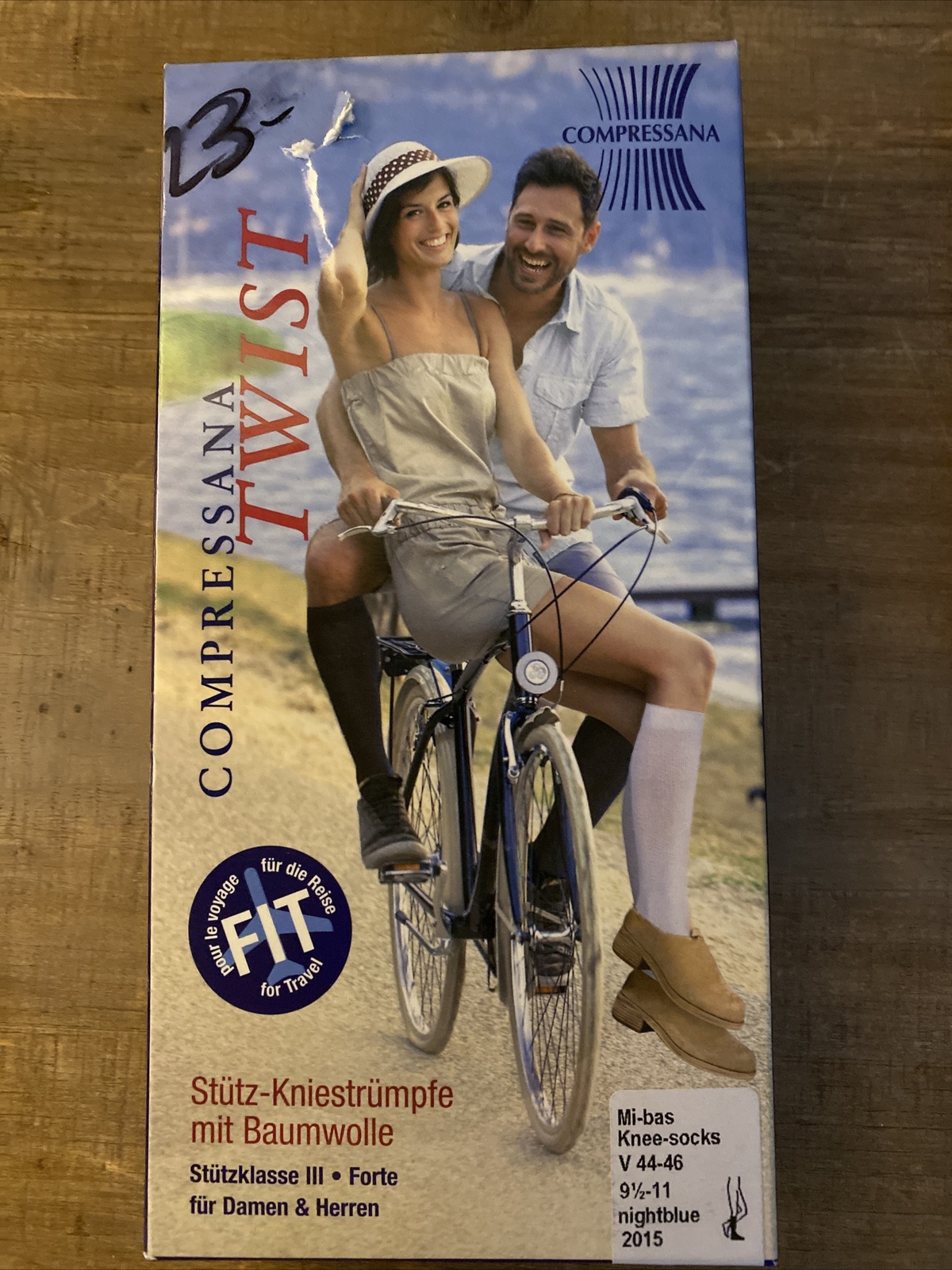 Compressana Twists Knee High Compression Stocking Made in Germany Navy Blue