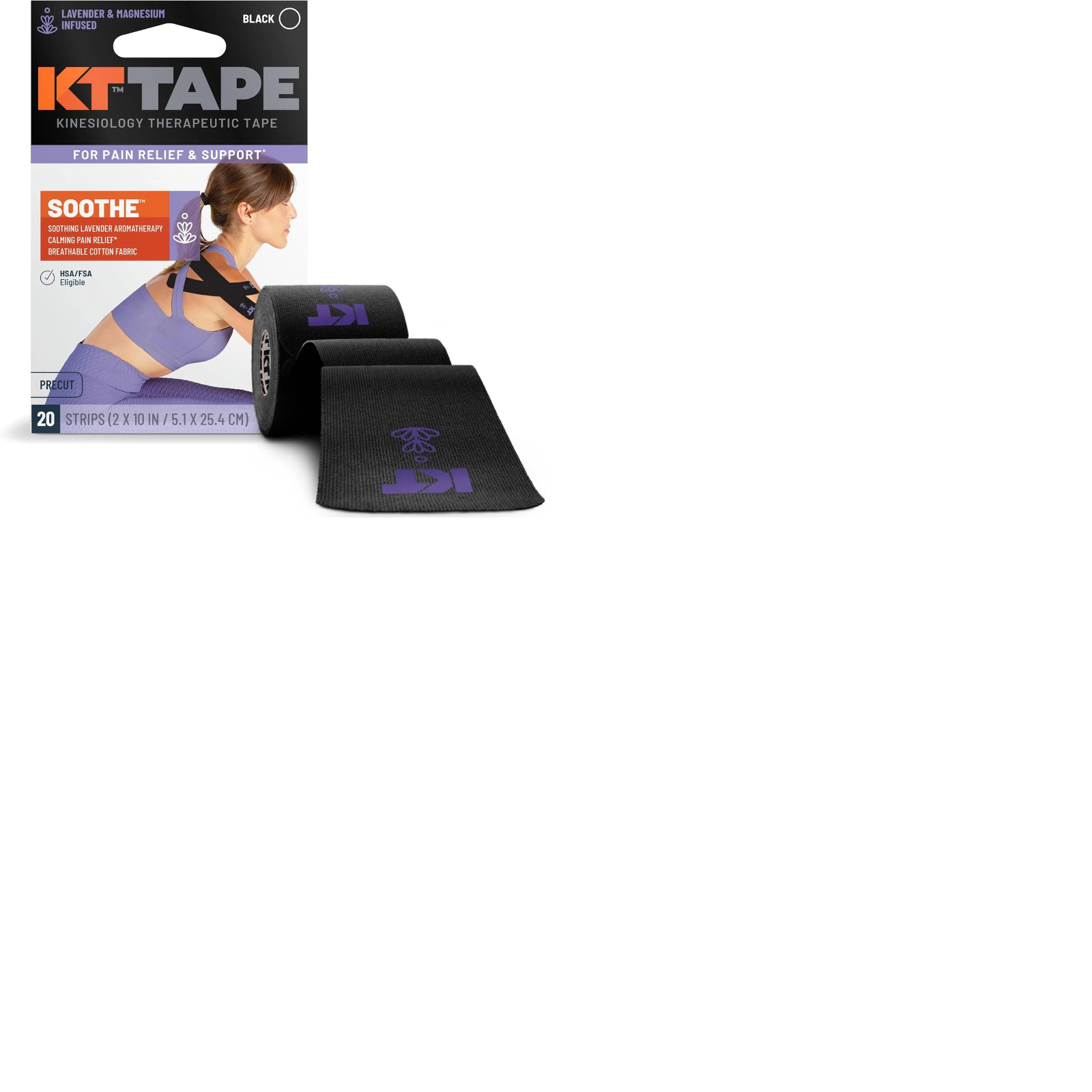 KT Tape Soothe Infused with calming lavender and magnesium 20 strips NIB