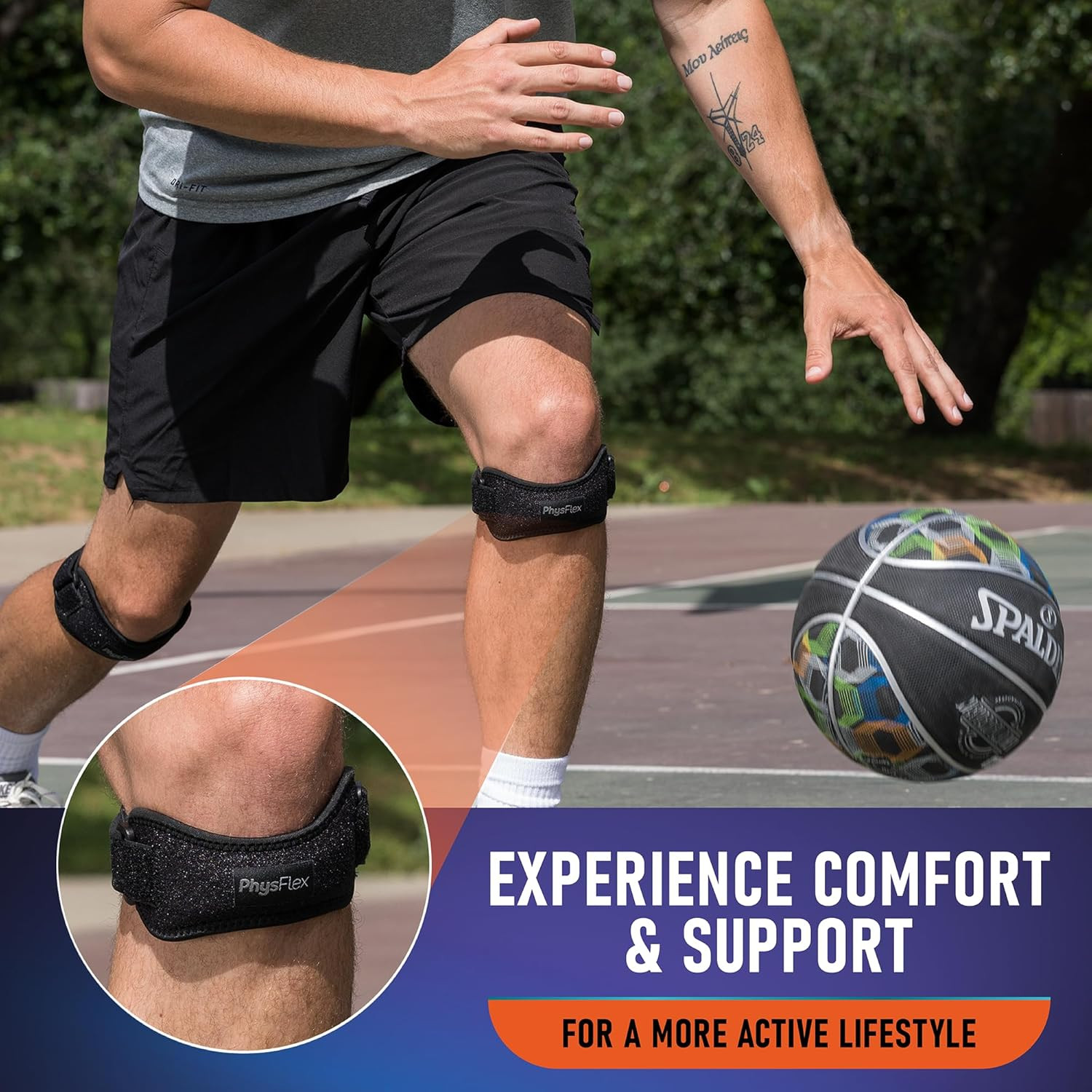 2 Pack Patellar Tendon Support Strap – Knee Brace for Pain Relief, Patella Band