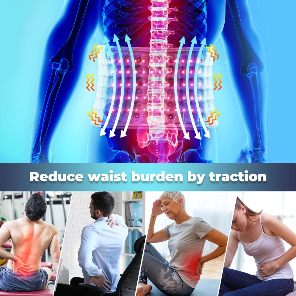 Inflatable Heating Massage Decompression Belt Lumbar for Lower Back Pain Relief