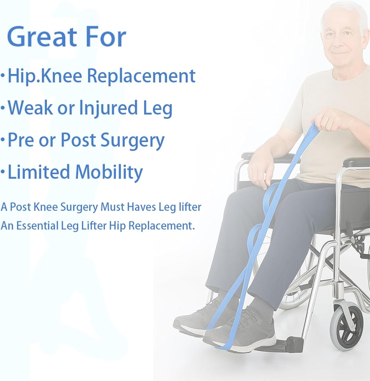 2 Pack 46 Inch Leg Lifter After Hip & Knee Surgery Perfect Elderly Post Hip/Knee